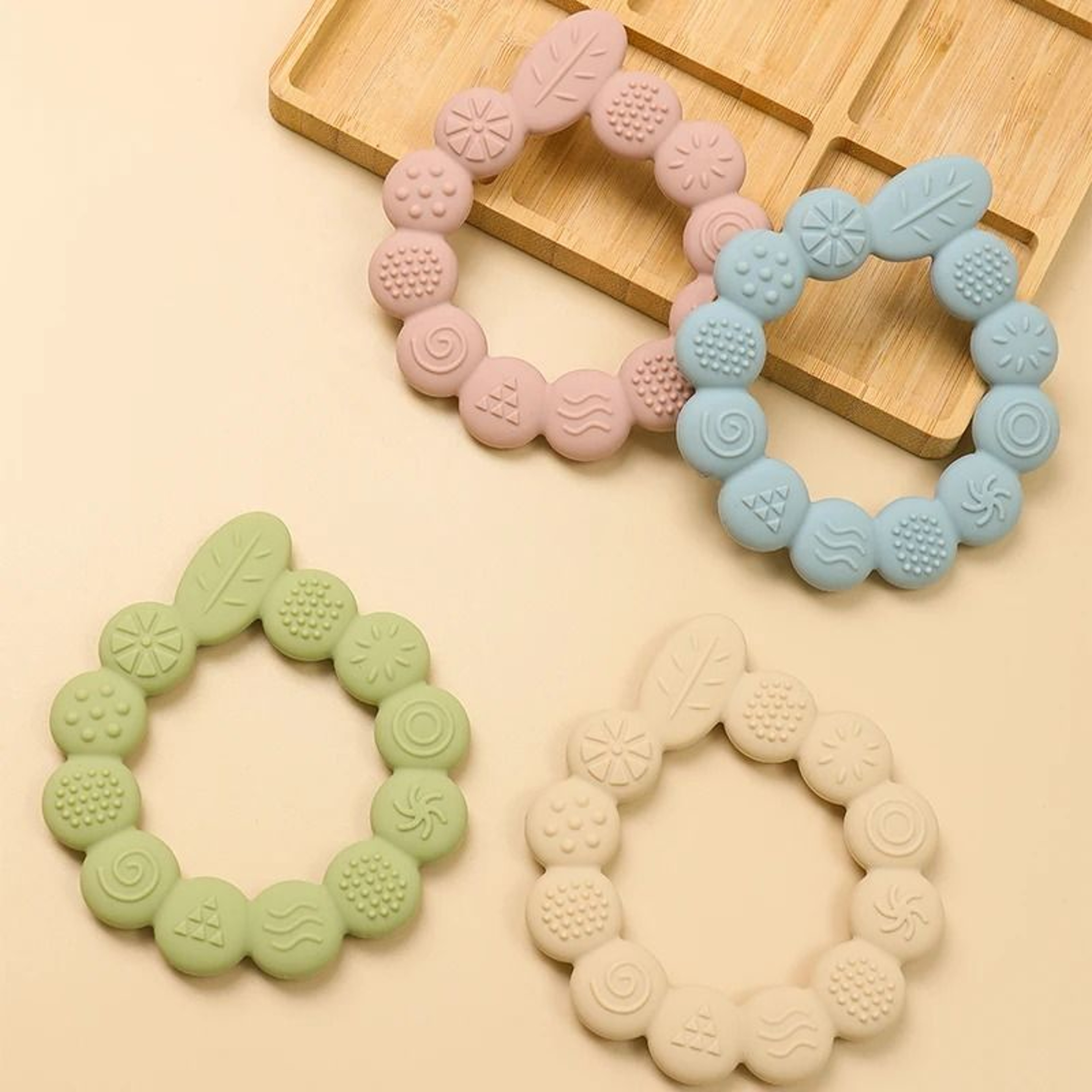 Botanical Silicone Baby Teether Ring  BPAFree Leaf Sensory Molar Toy 3