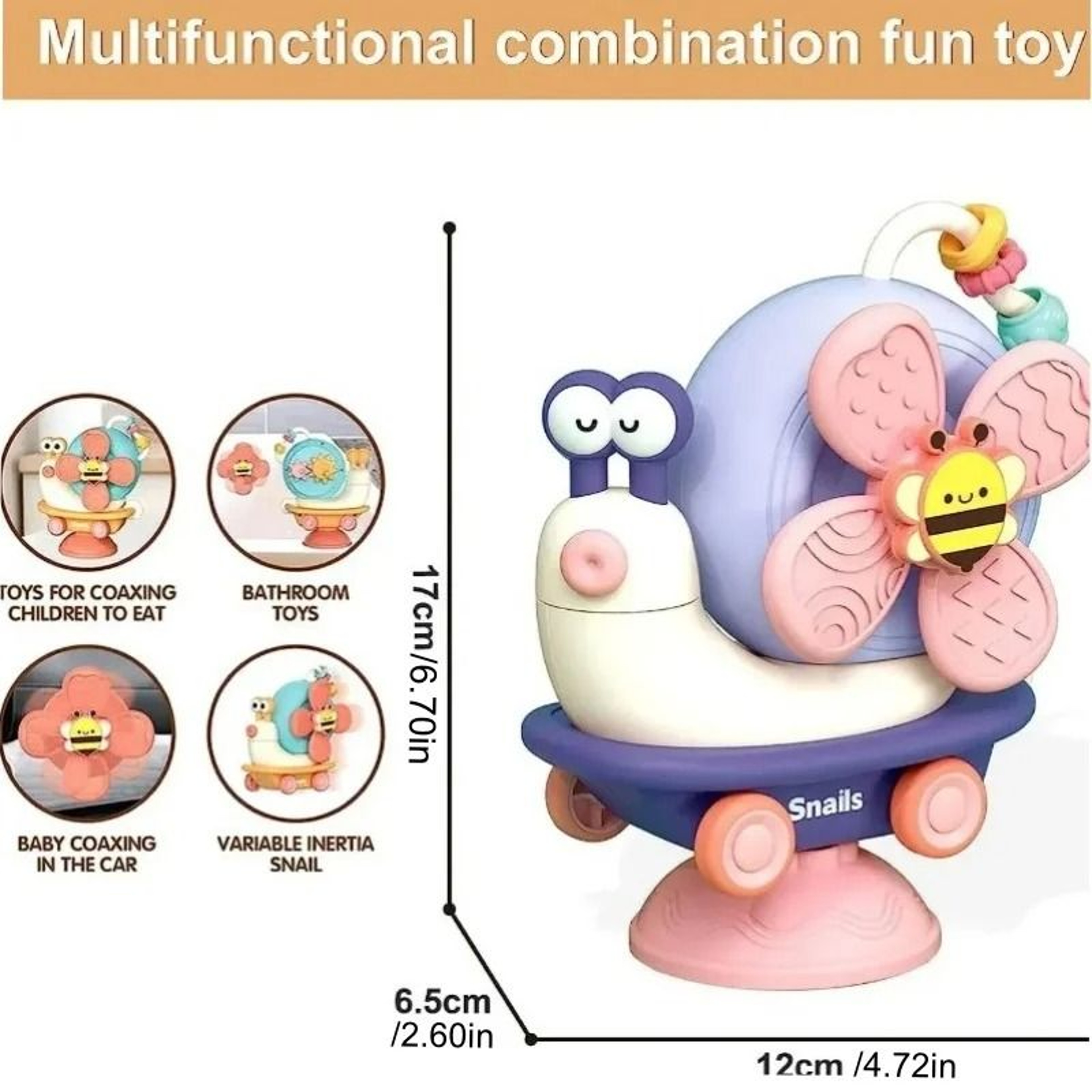 Multifunctional Snail Suction Spinner  MontessoriInspired High Chair  Dining Toy 5