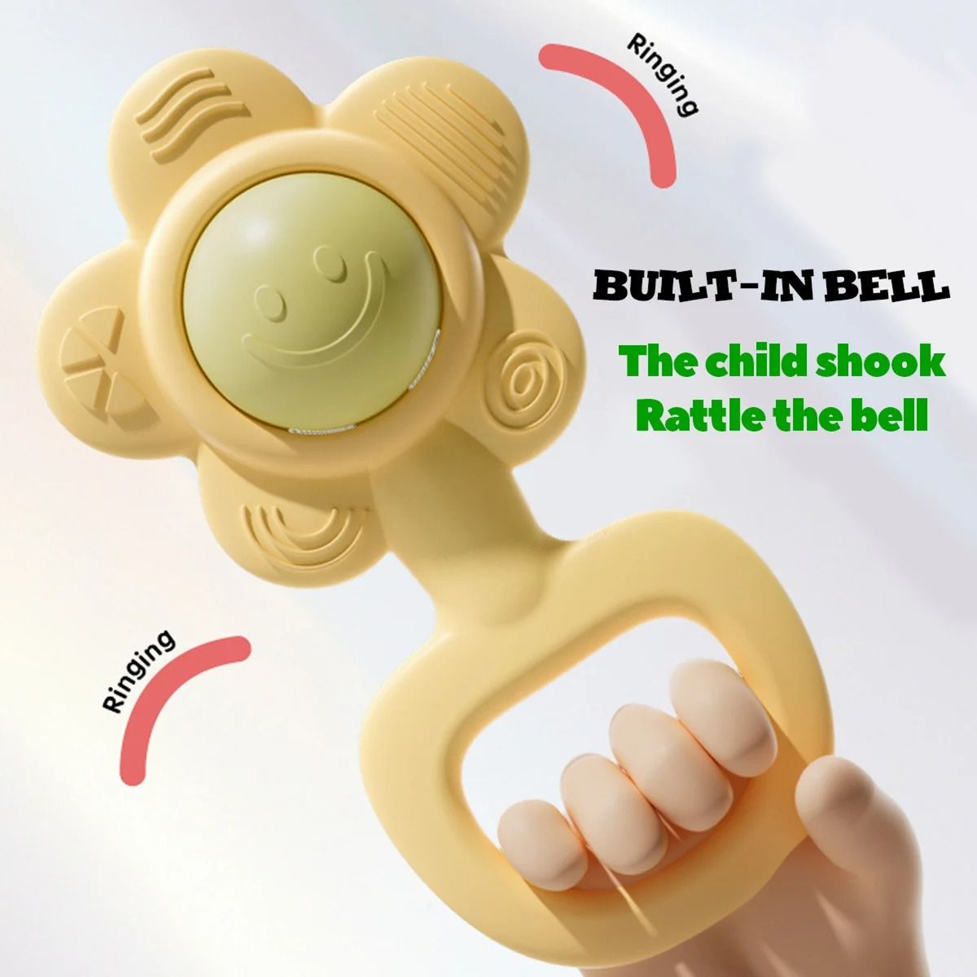 Sunflower Hand Bell Shaker  Sensory Development  Motor Skill Rattle 4