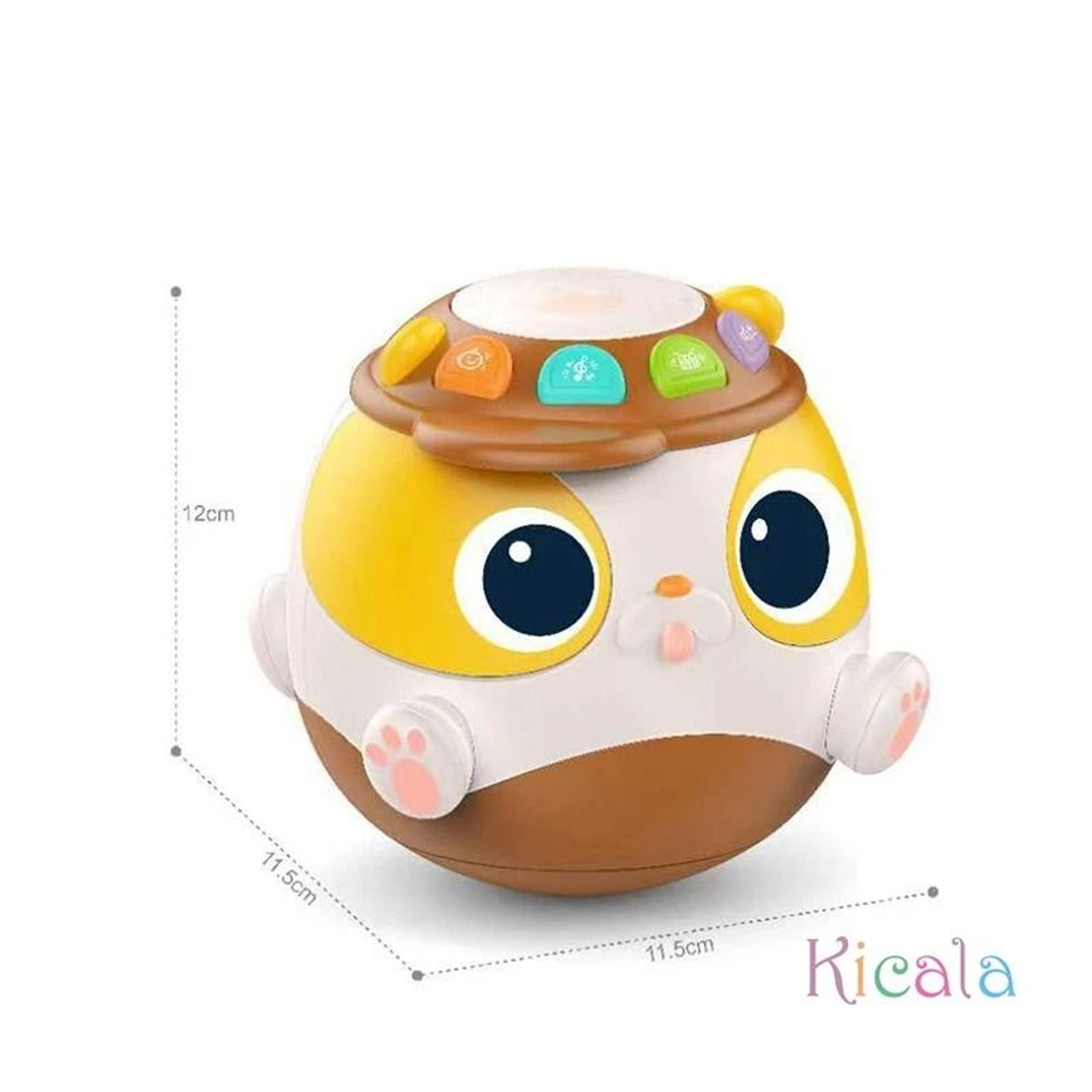Musical Cartoon Dog Hand Drum  Tumbler  LightUp Sensory Development Toy 6