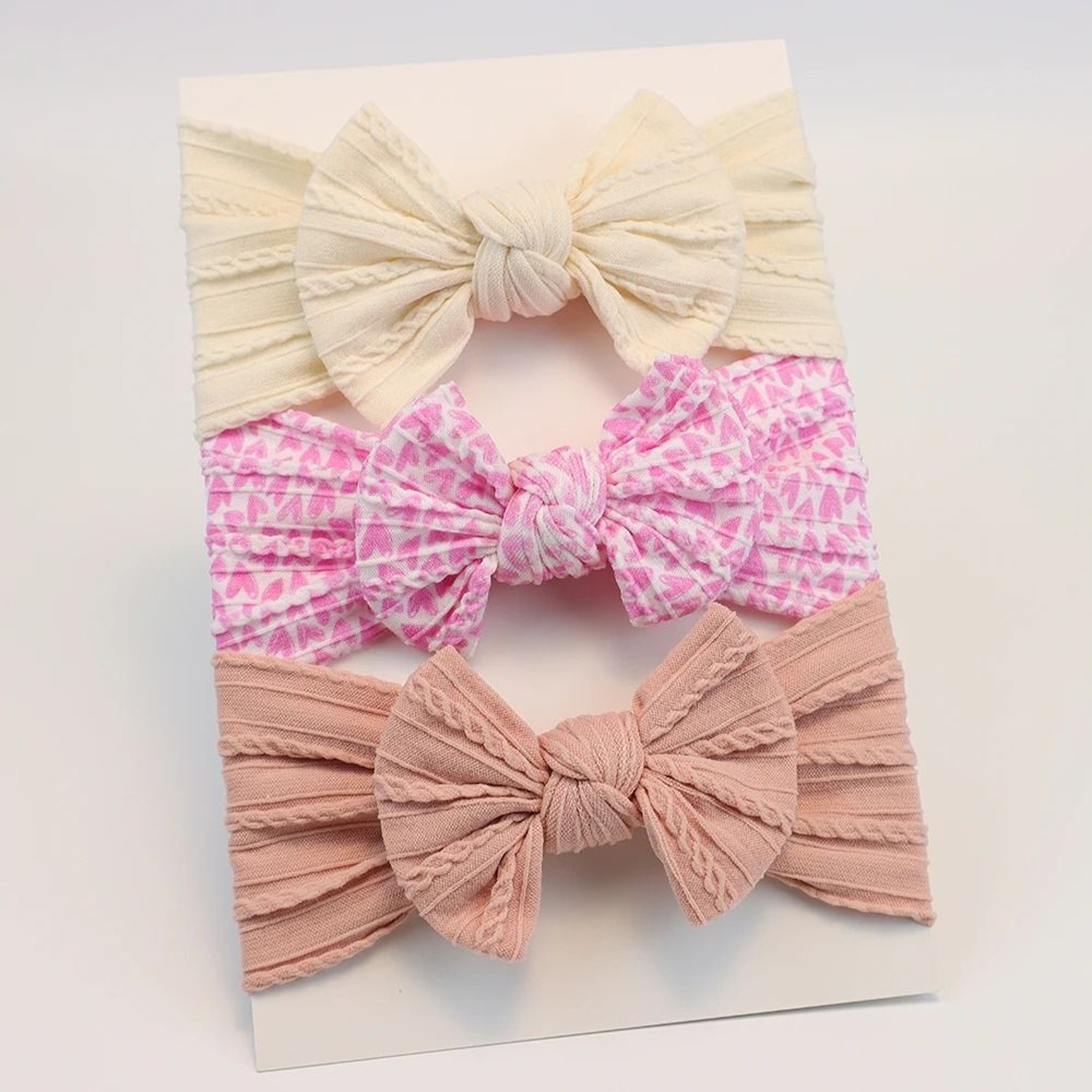 3Piece Premium Elastic Bow Headband Set  Soft Nylon Turban Accessories 14