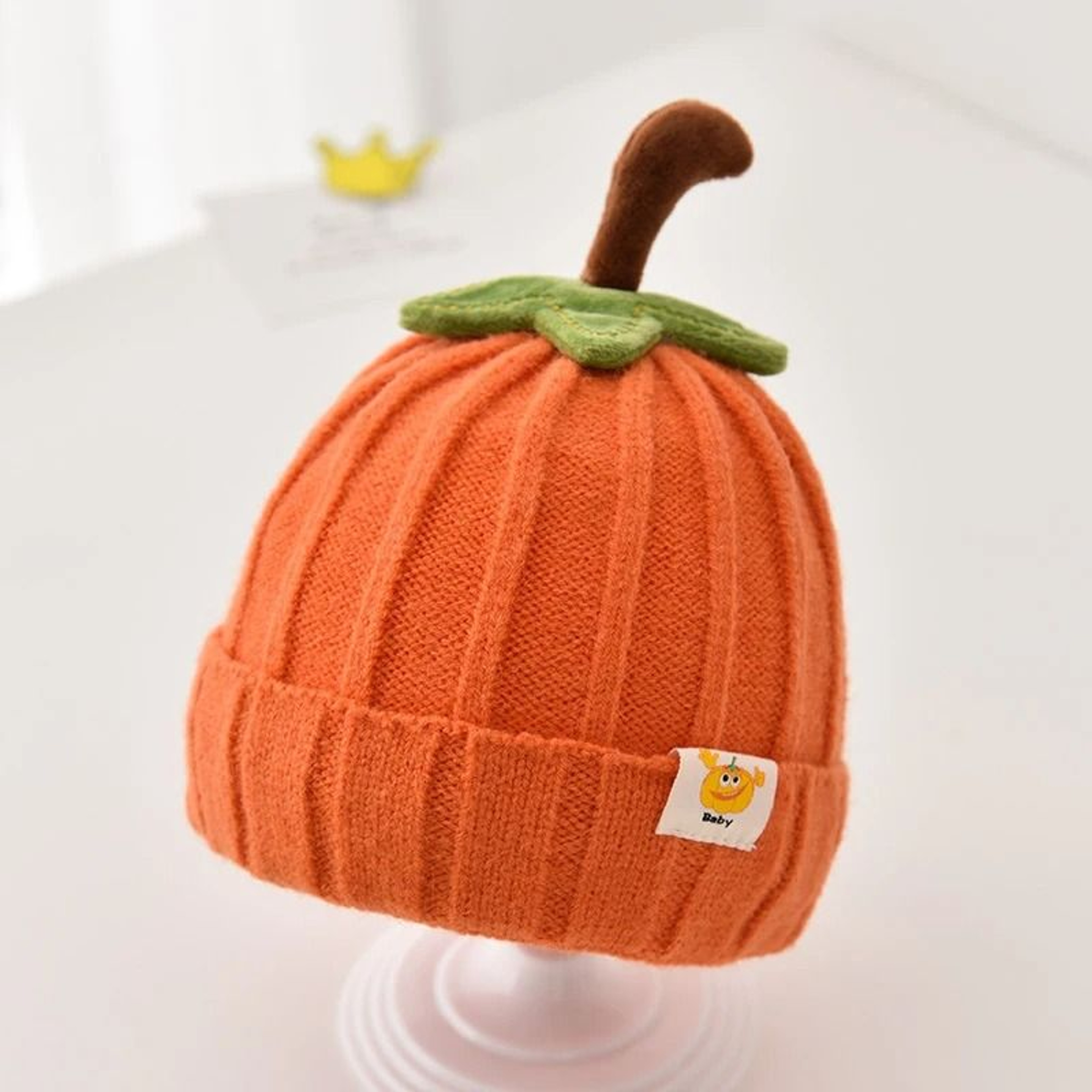CucurbitaKinetic Knitted Beanie  Premium Pumpkin Crochet Bonnet For Infants 8