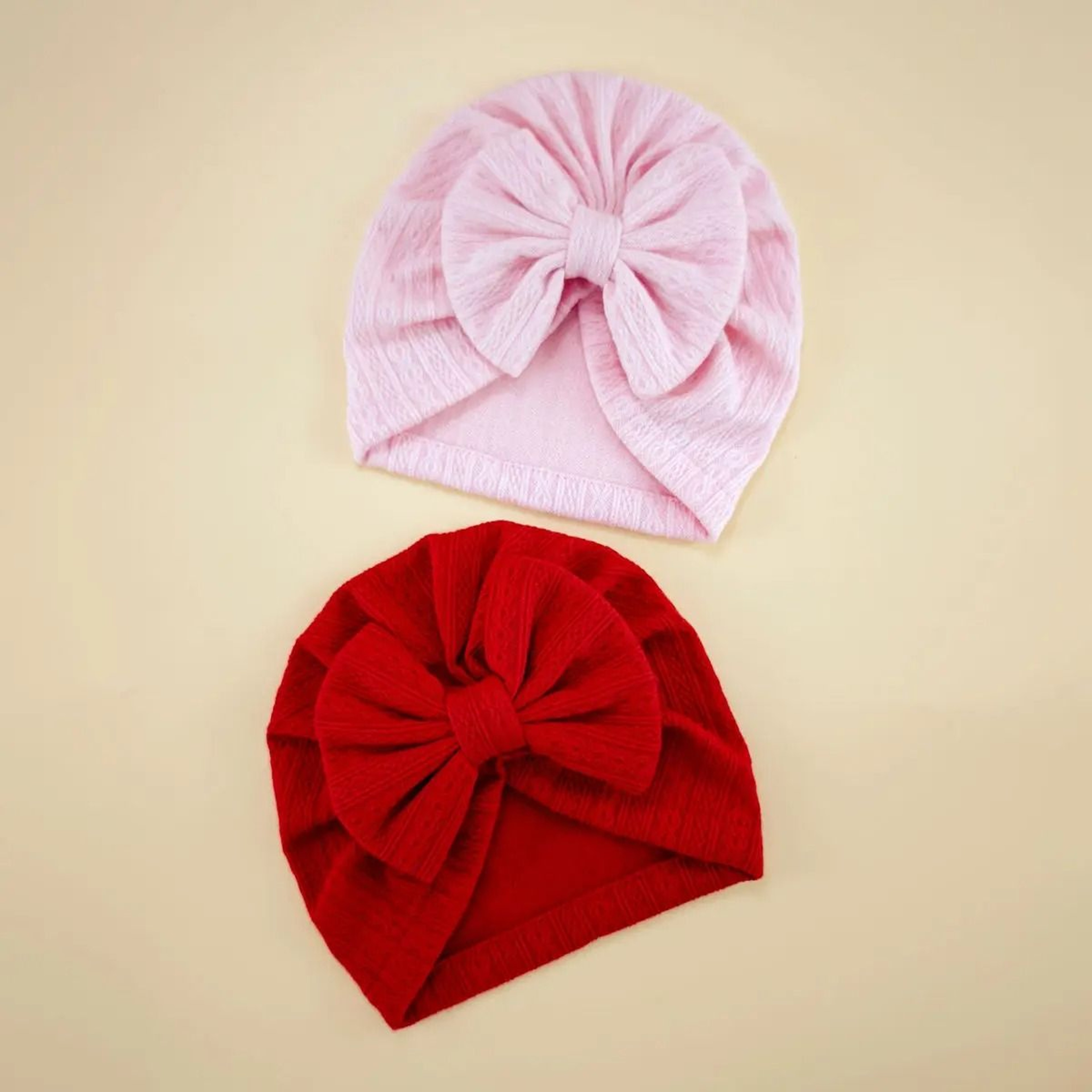 Elite BigBow Newborn Turban  HighStretch Solid Color Beanie For Infants 4