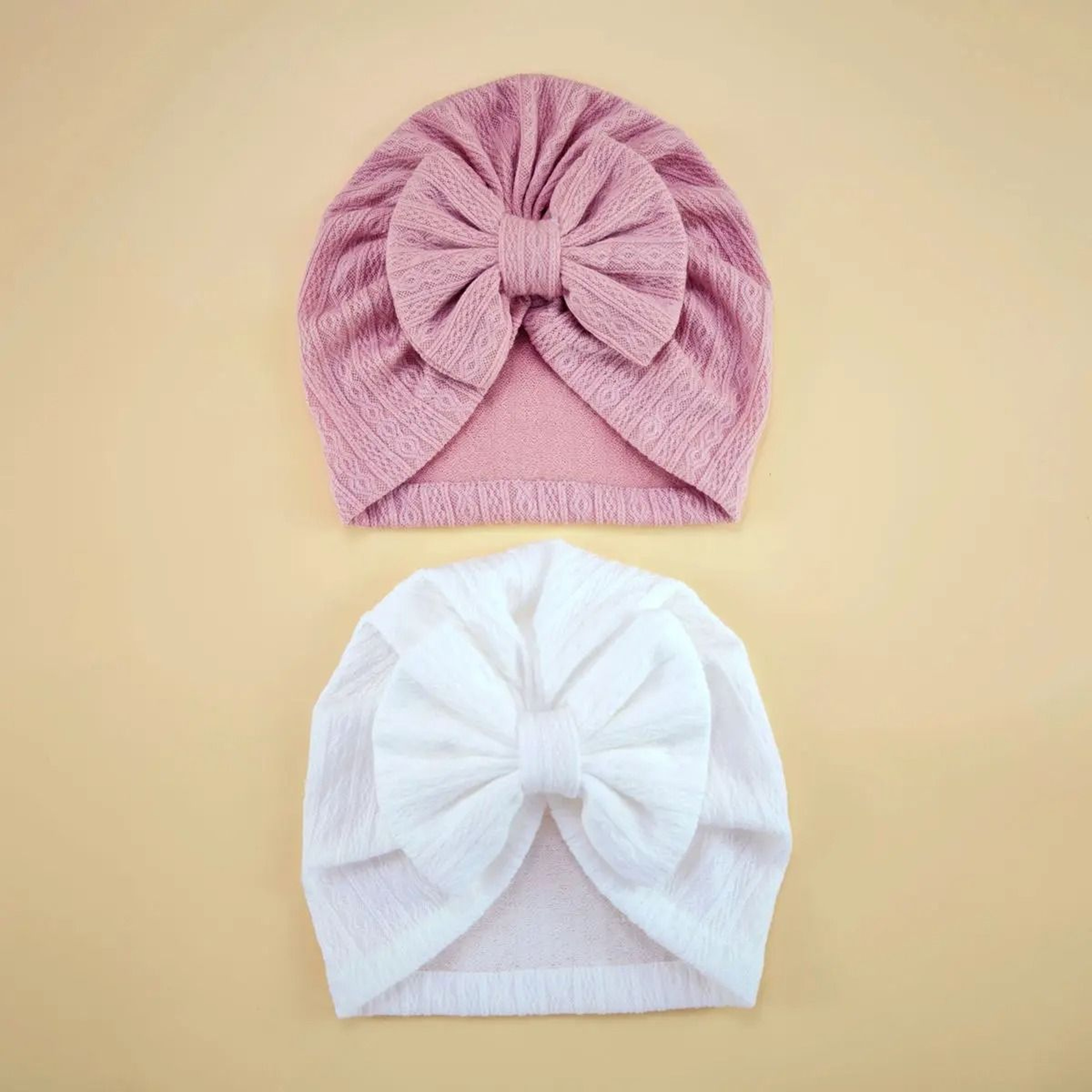 Elite BigBow Newborn Turban  HighStretch Solid Color Beanie For Infants 8