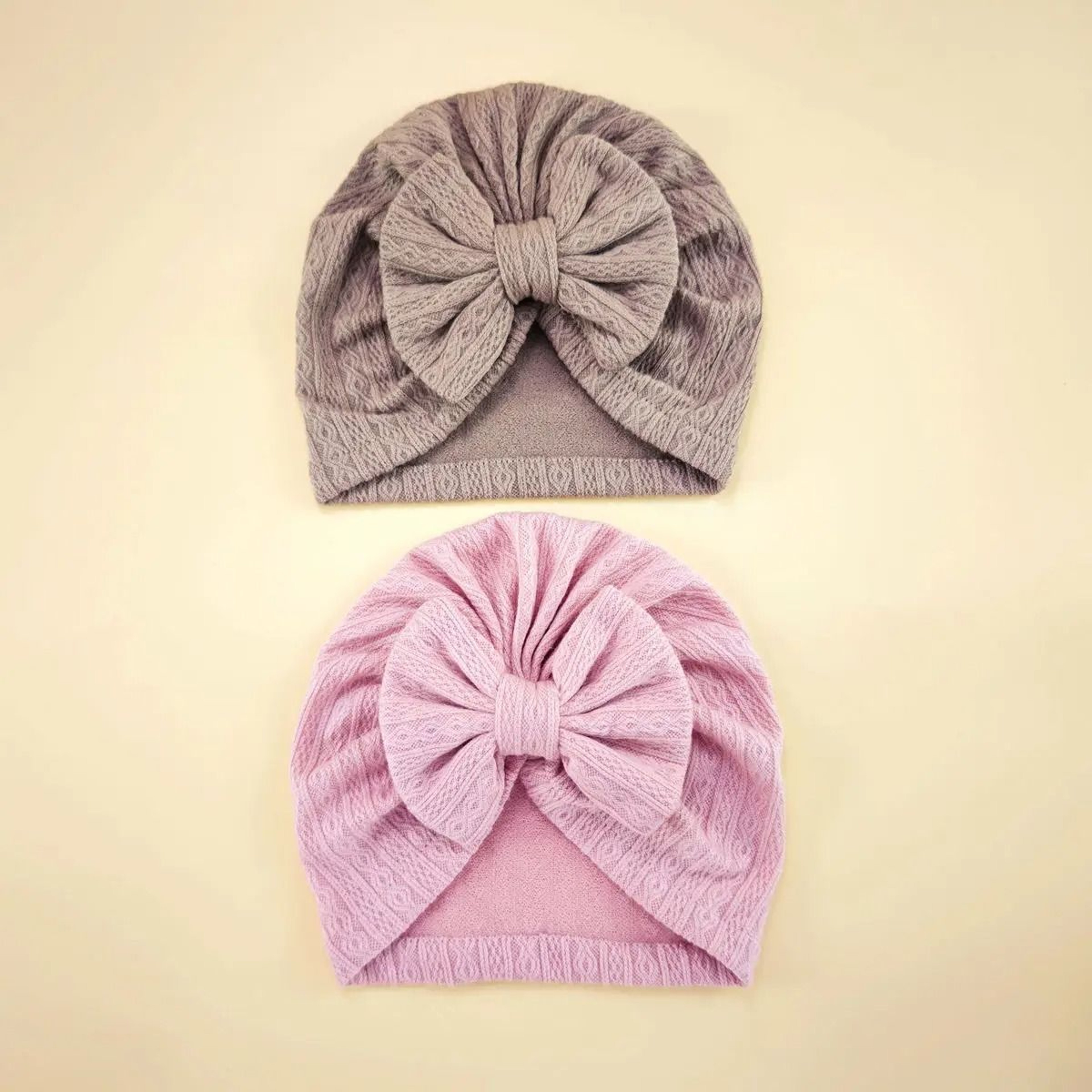 Elite BigBow Newborn Turban  HighStretch Solid Color Beanie For Infants 14