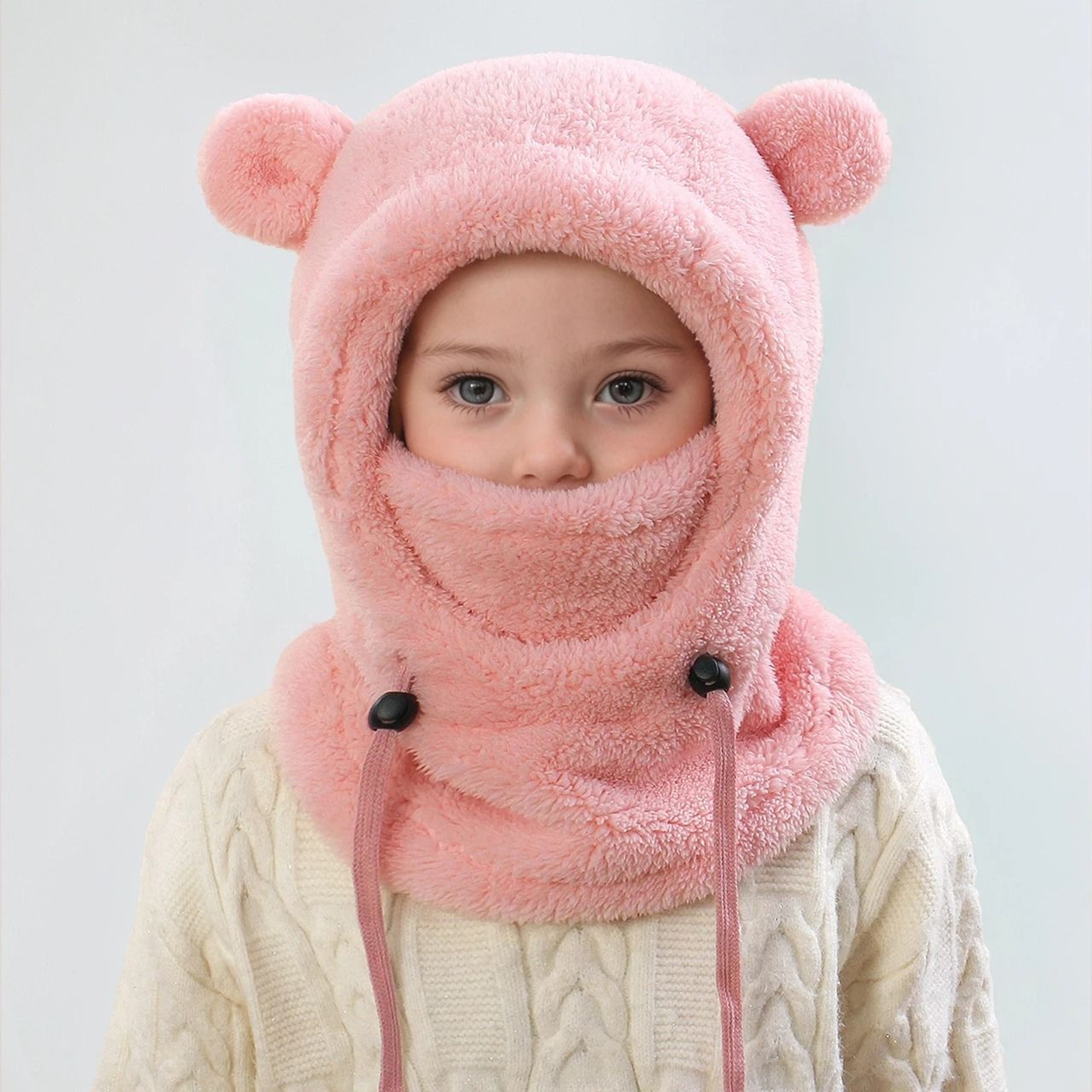 Integrated Bear Balaclava System  Premium Childrens Thermal Headgear  Plush Scarf 2