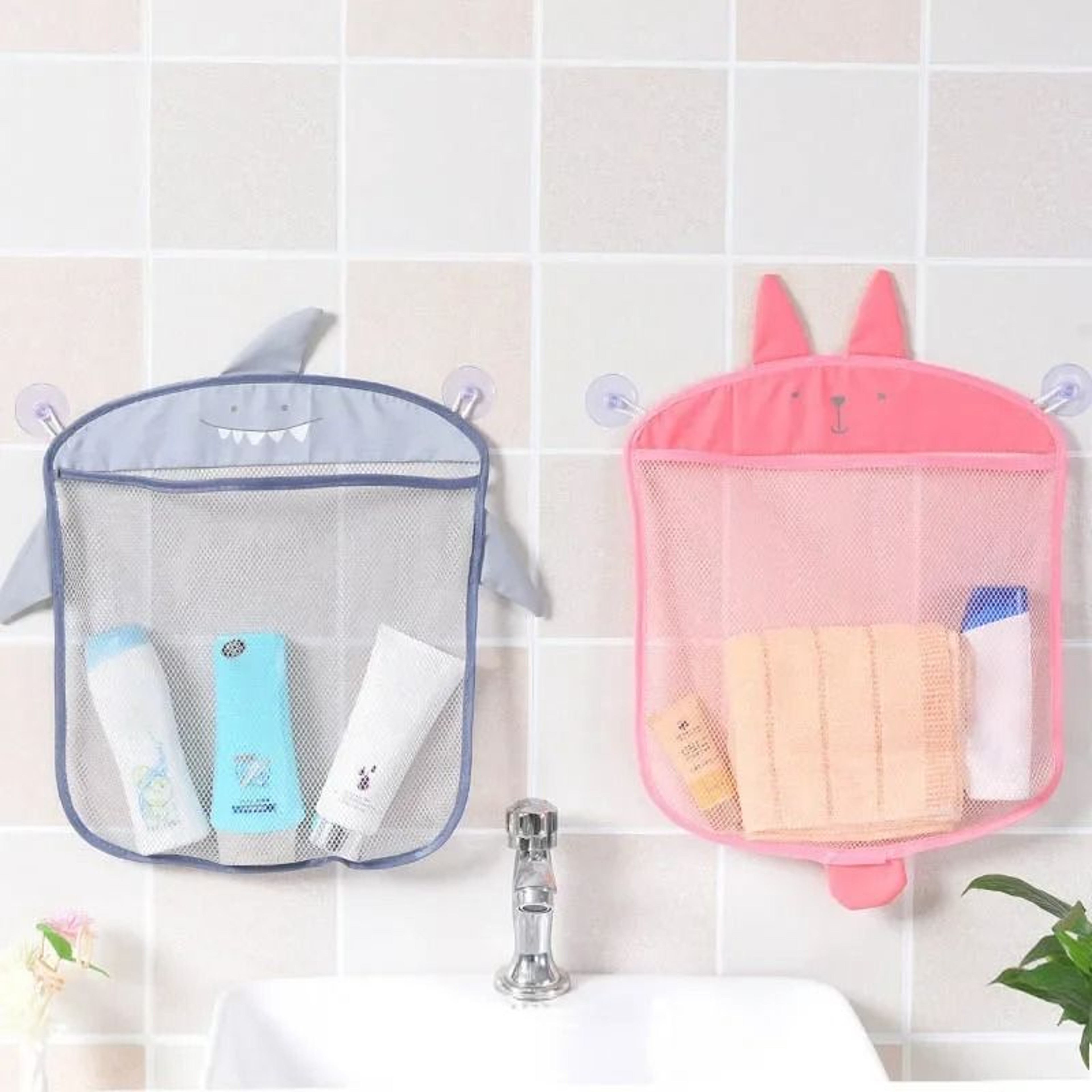 HydroKinetic Bathroom Mesh Organizer  Premium Cartoon Animal Bath Toy Storage 3