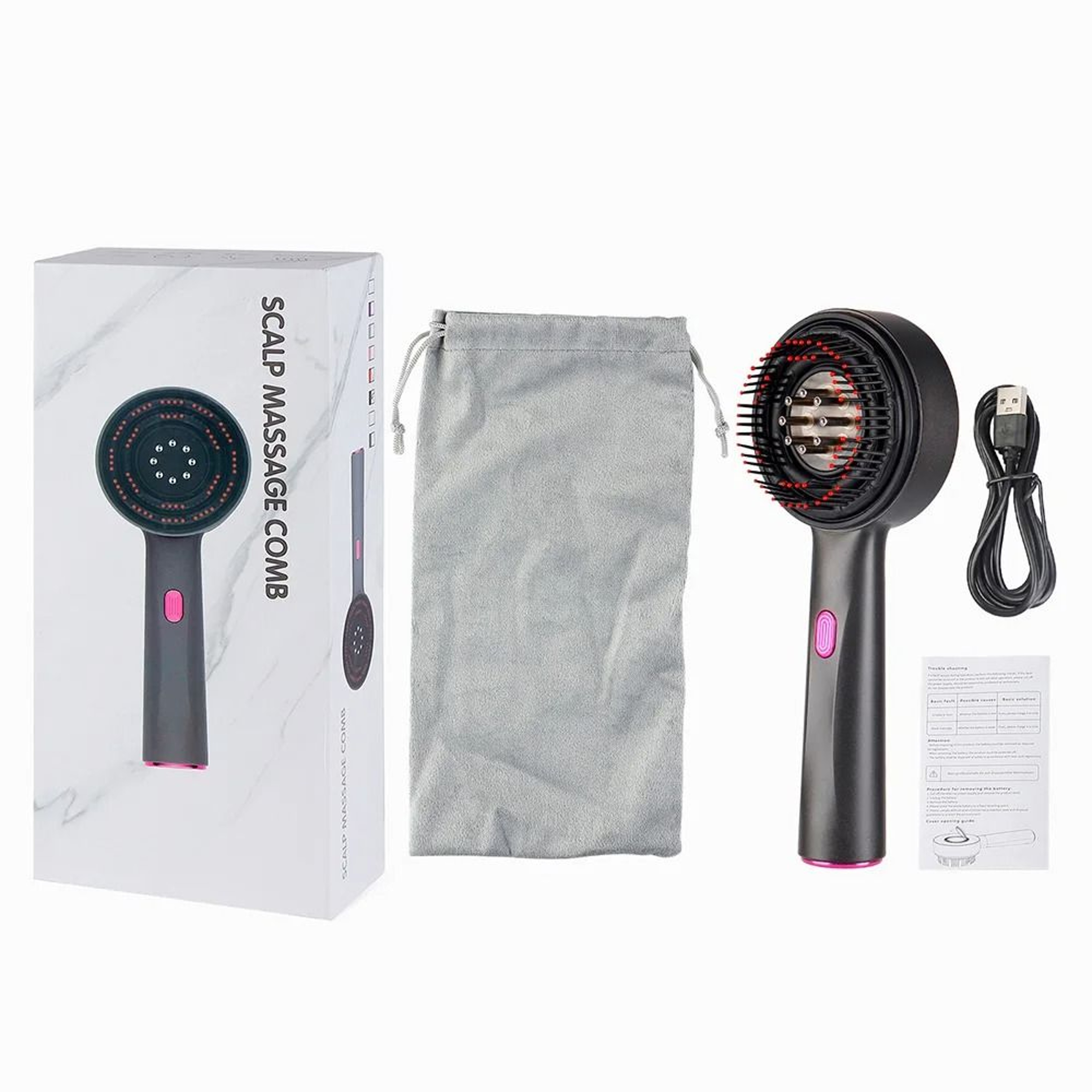 Red Light Scalp Therapy System  Premium Vibration Massage Comb  Liquid Applicator 6