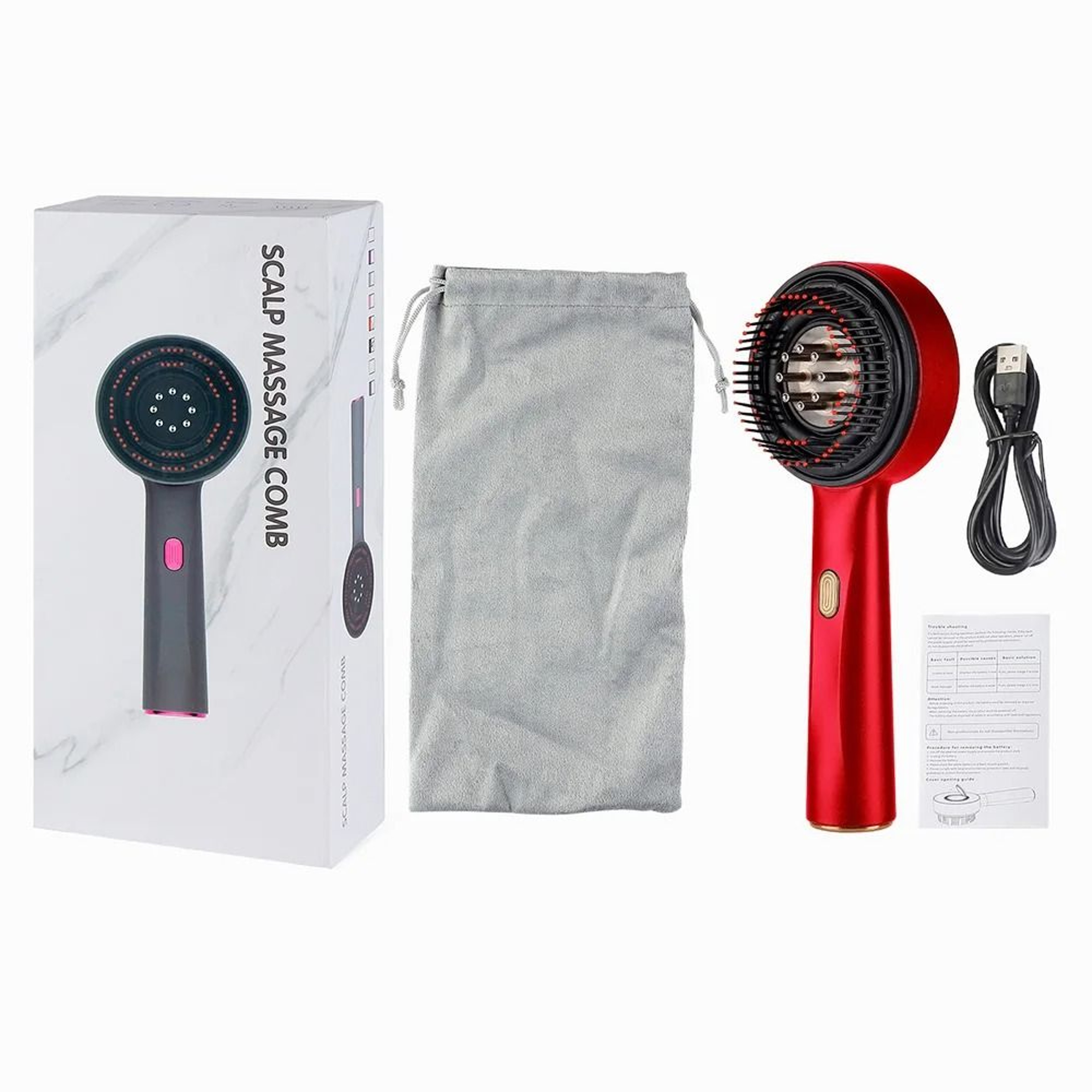 Red Light Scalp Therapy System  Premium Vibration Massage Comb  Liquid Applicator 7