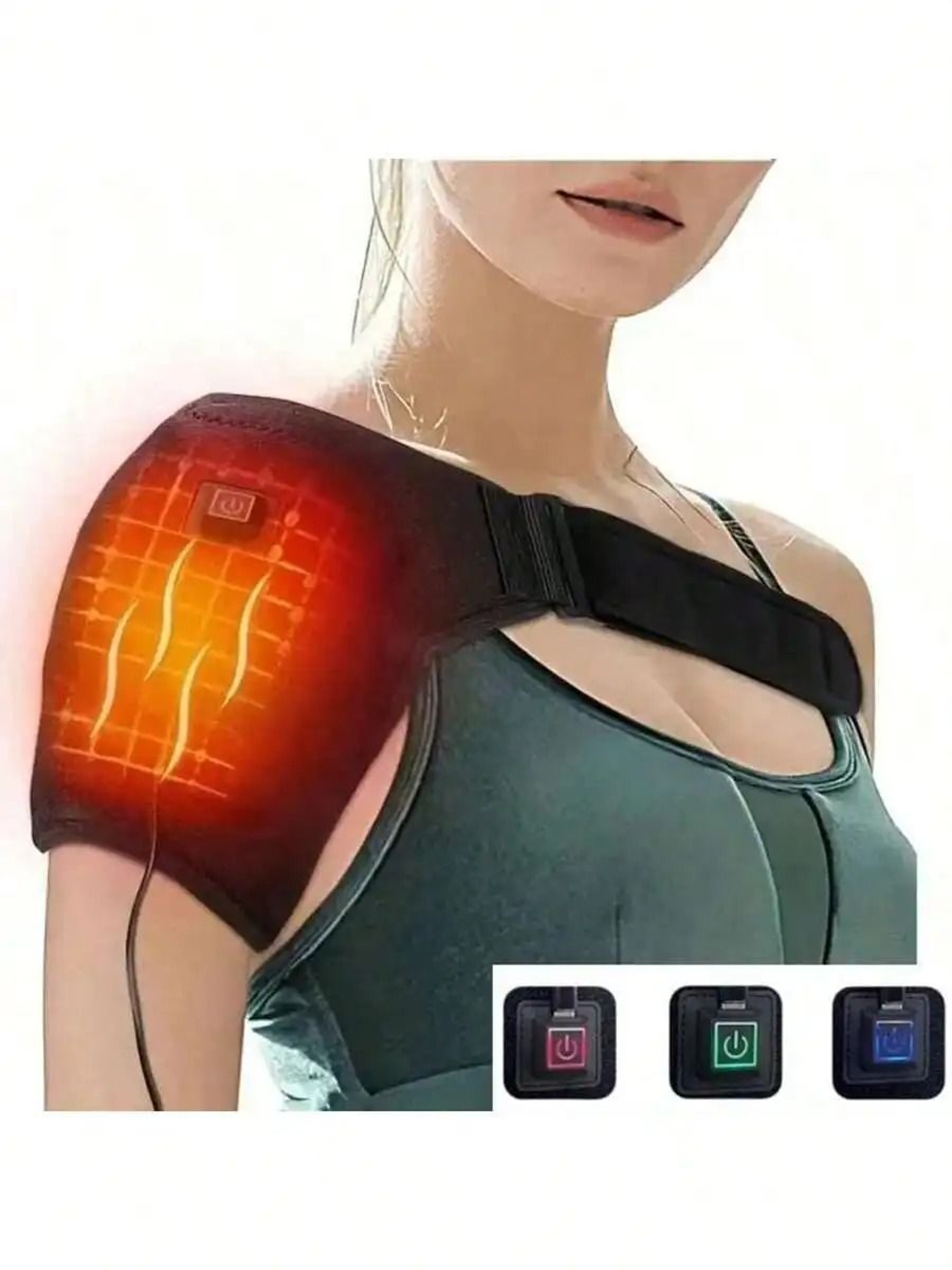 USB Electric Heating Shoulder Brace  Premium Adjustable Thermal Massage Support 0