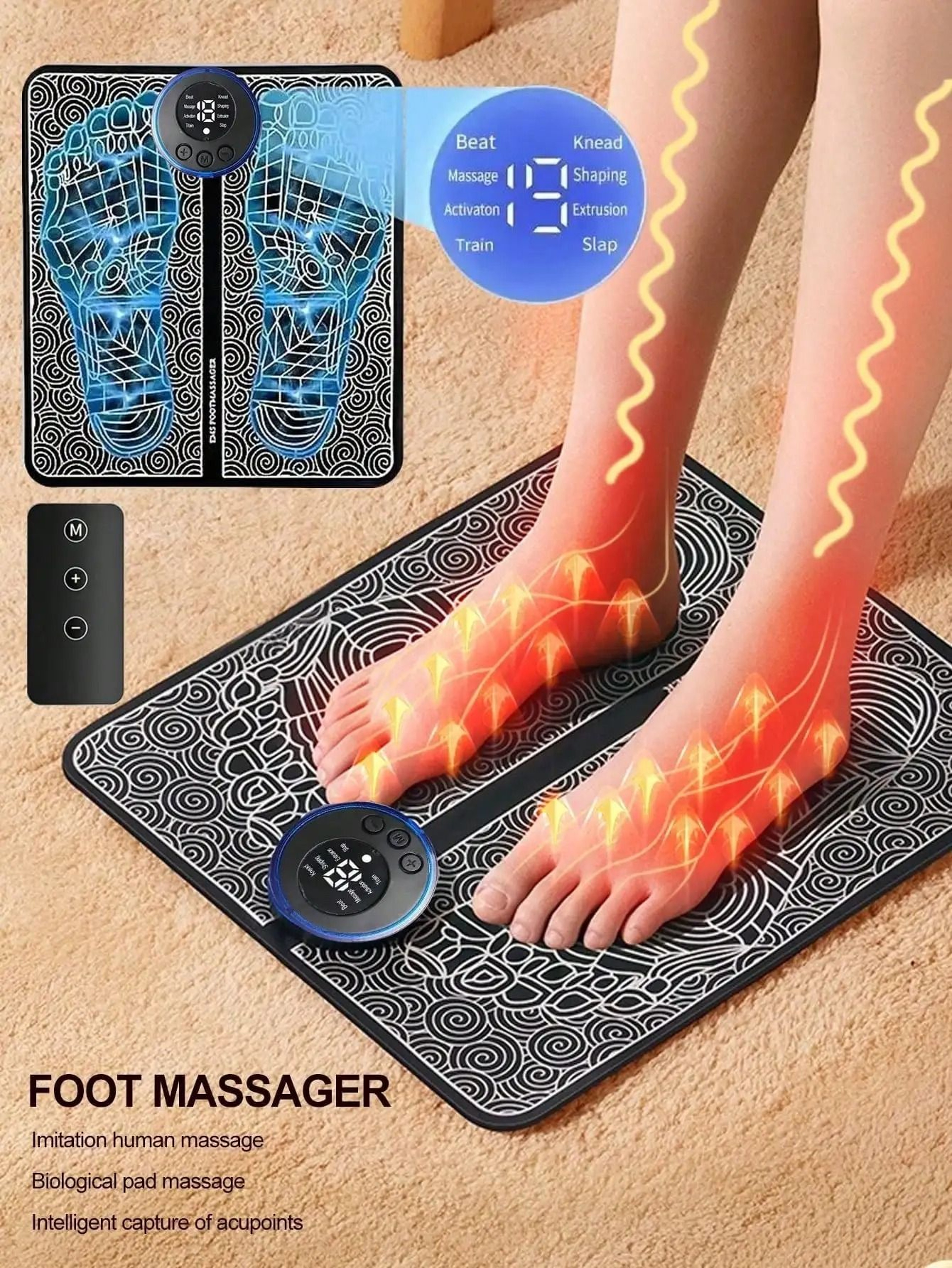 EMS Pulse Foot Therapy System  Premium Acupoint Massage Machine  Physical Therapy Pad 0