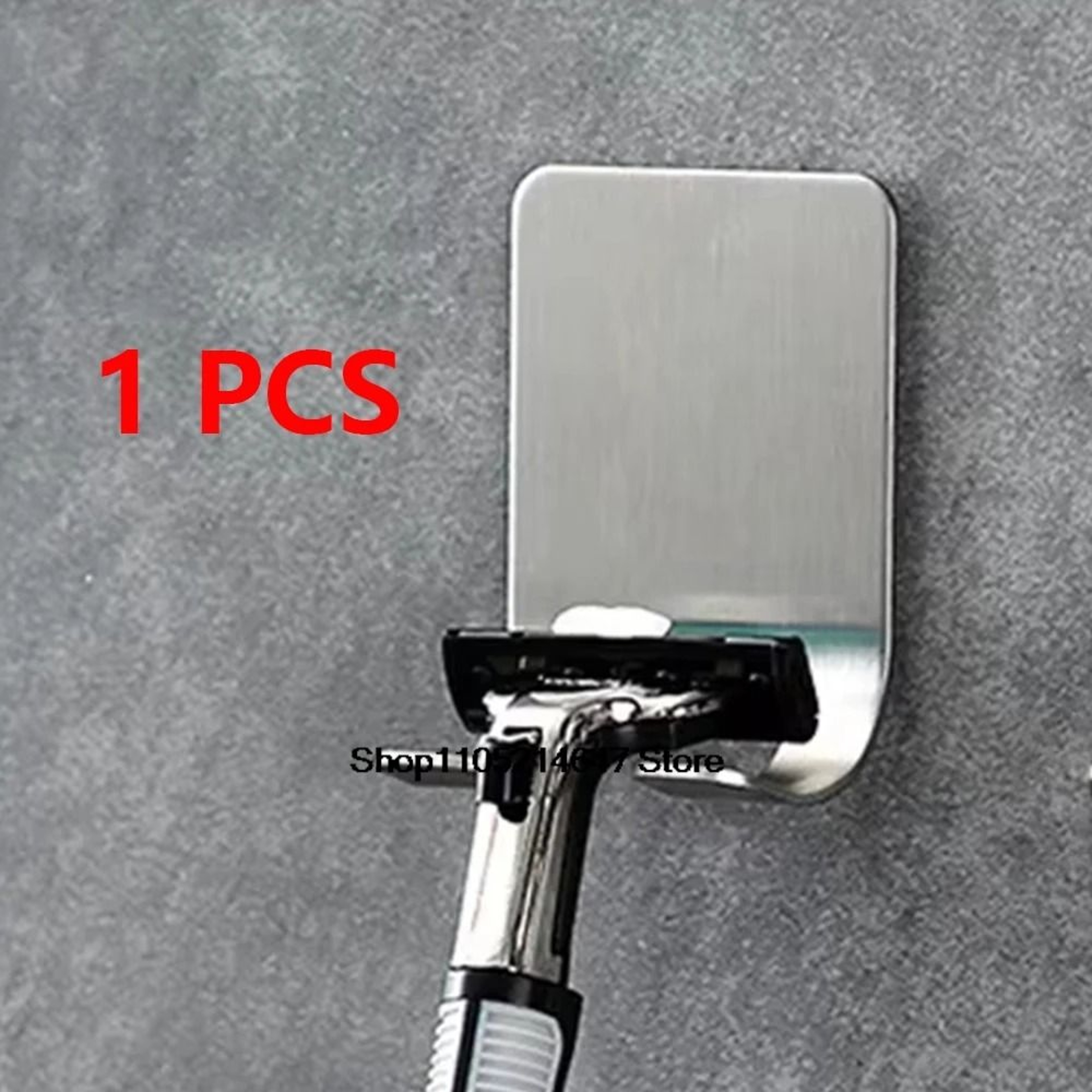 Brushed Stainless Steel Shaver System  Premium Adhesive Razor Holder  Bathroom Organizer 6