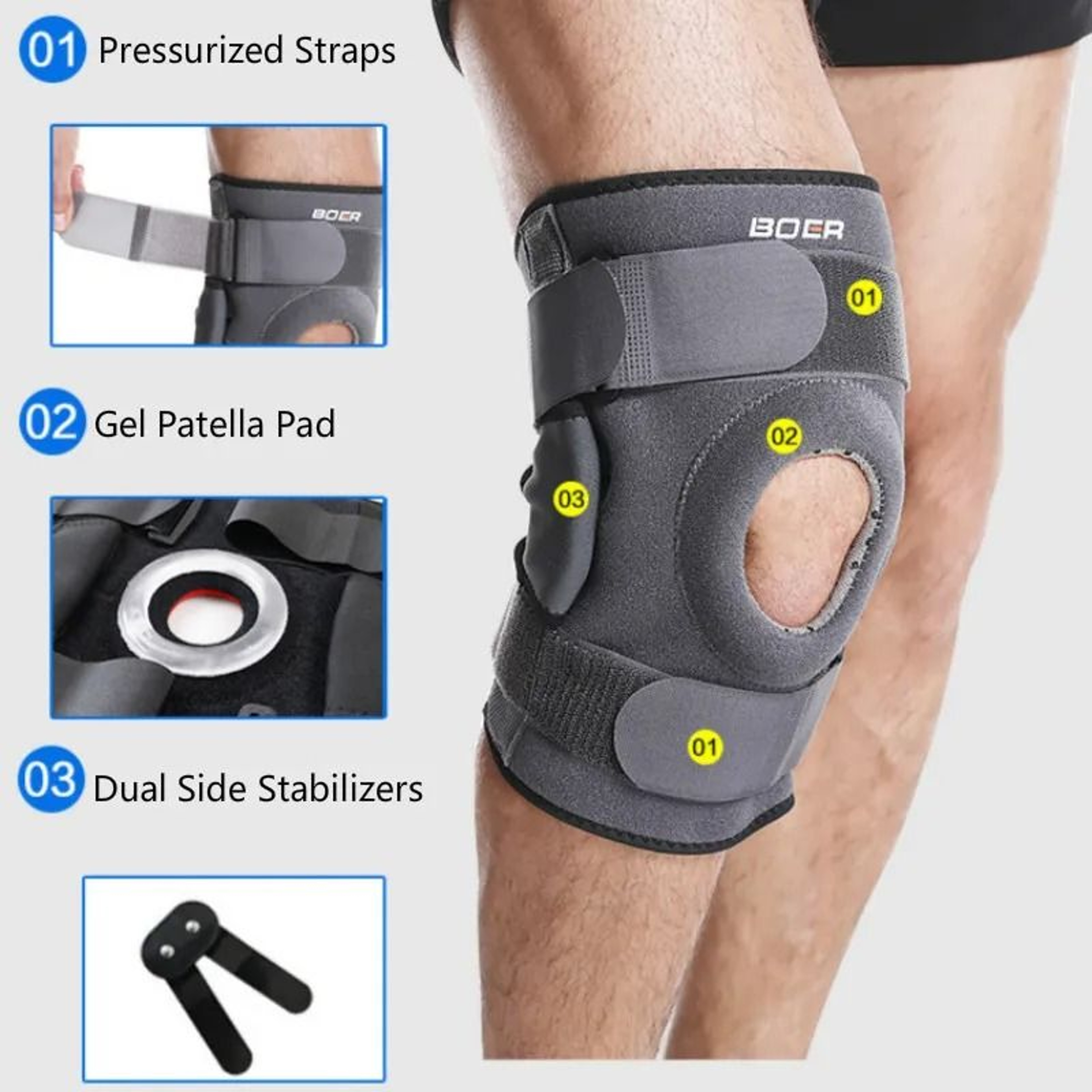 ProHinge Kinetic Recovery System  Premium Hinged Knee Brace  Gel Patella Protector 1