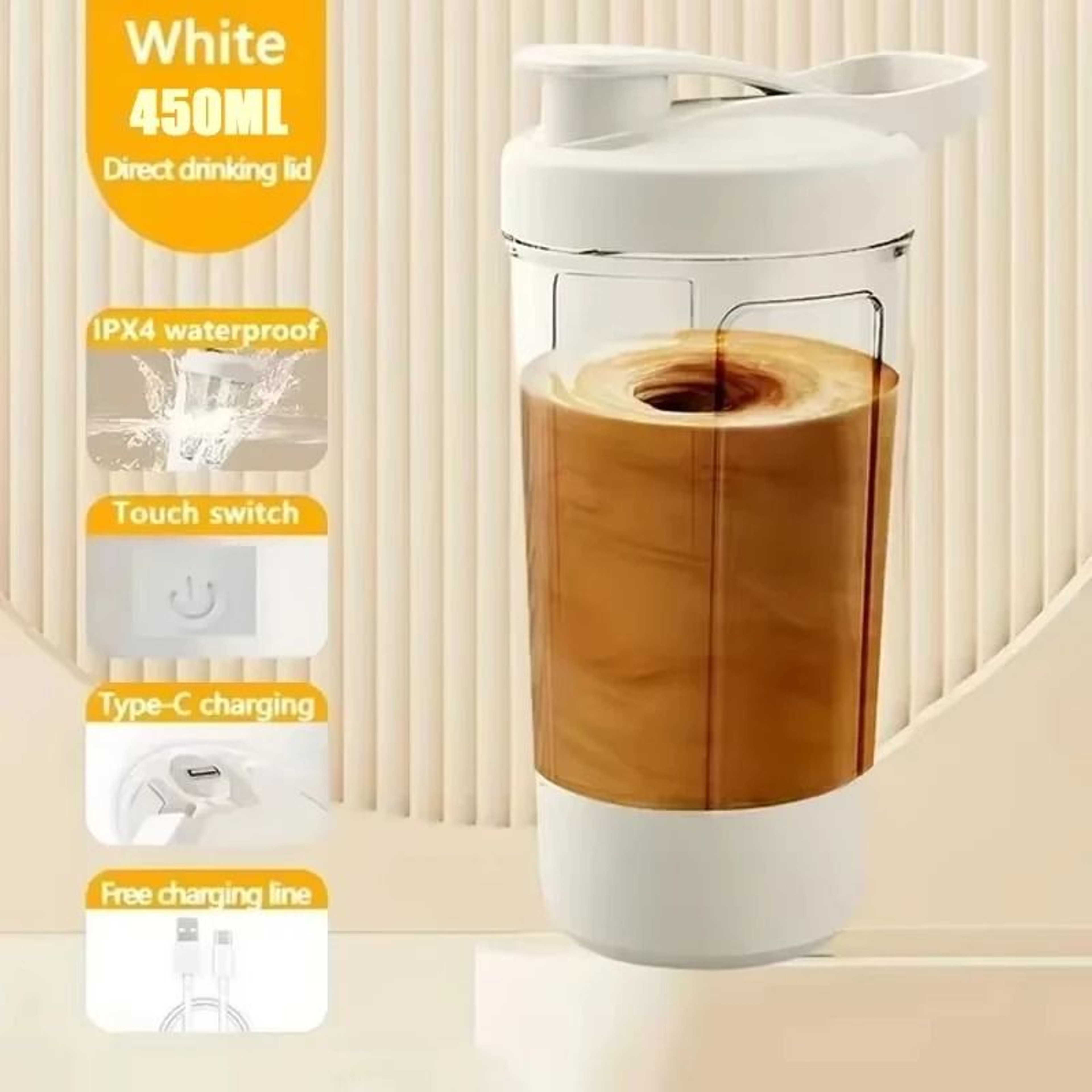 450ml Intelligent Electric Shaker Cup And HighPerformance SelfStirring Portable Mixing Bottle 2