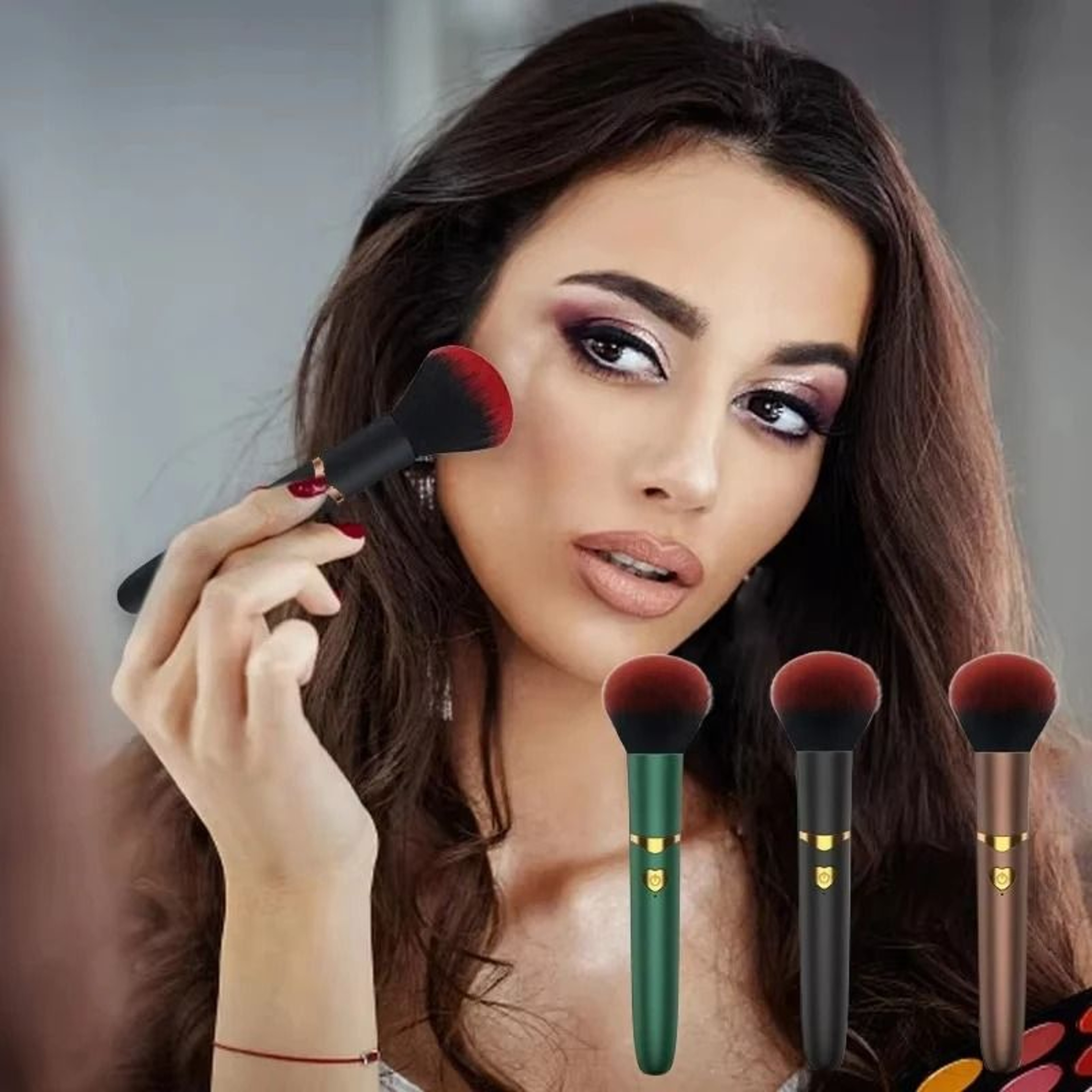 2in1 Electric MultiFunction Vibration Makeup Brush And HighPerformance Soft Fluffy Foundation Tool 1