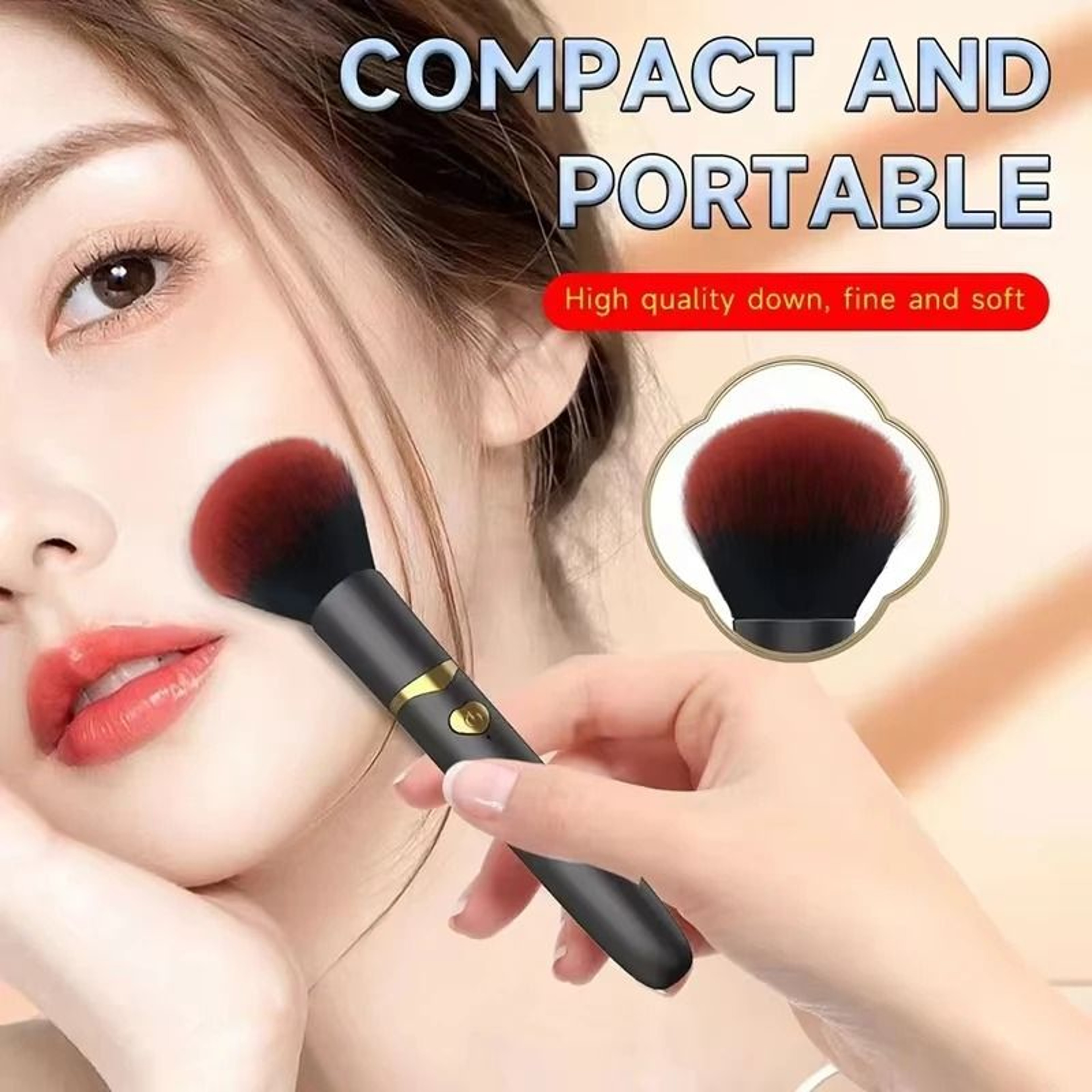 2in1 Electric MultiFunction Vibration Makeup Brush And HighPerformance Soft Fluffy Foundation Tool 2