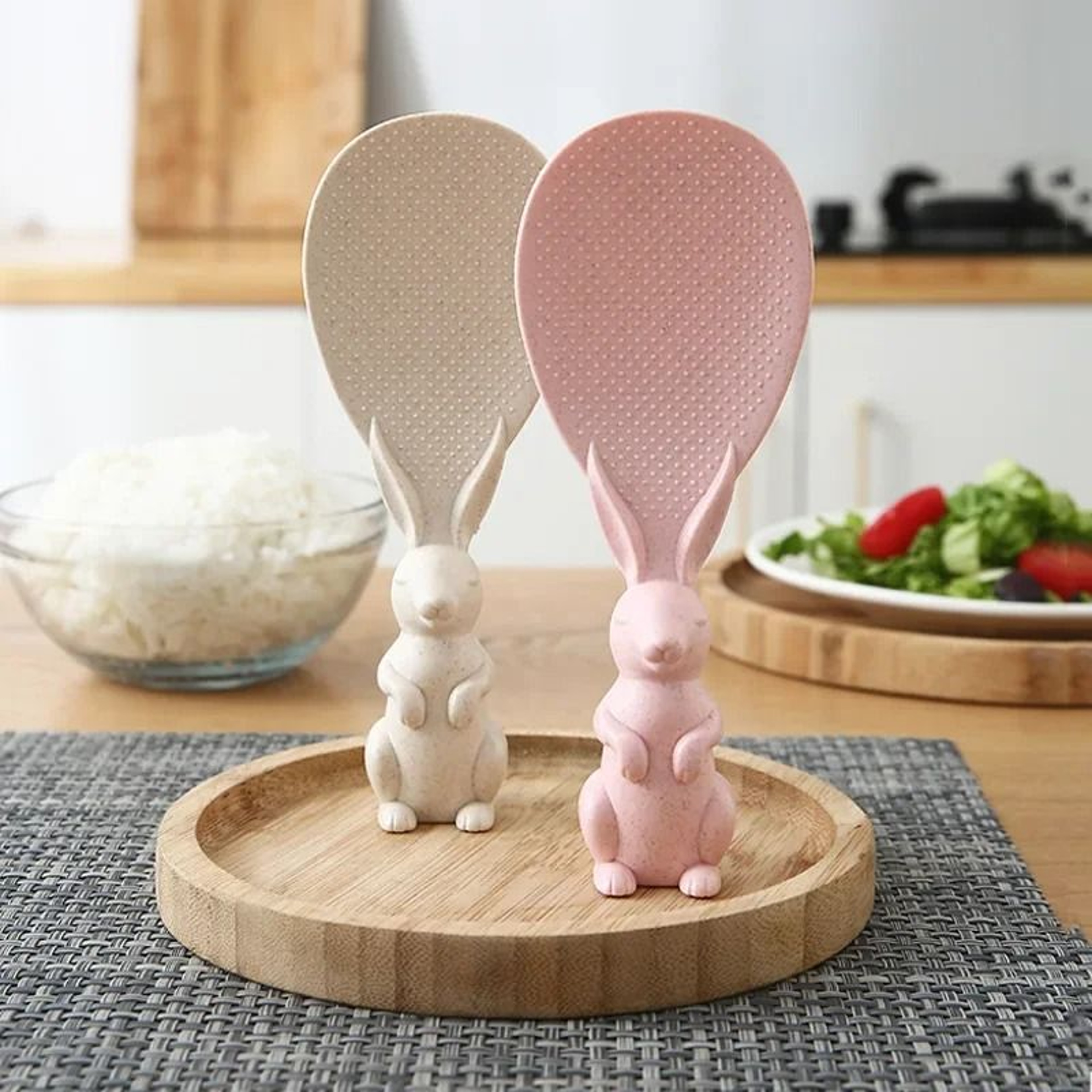 Wheat Straw Rabbit Rice Spoon And HighPerformance Standing NonStick Shovel Architecture 3