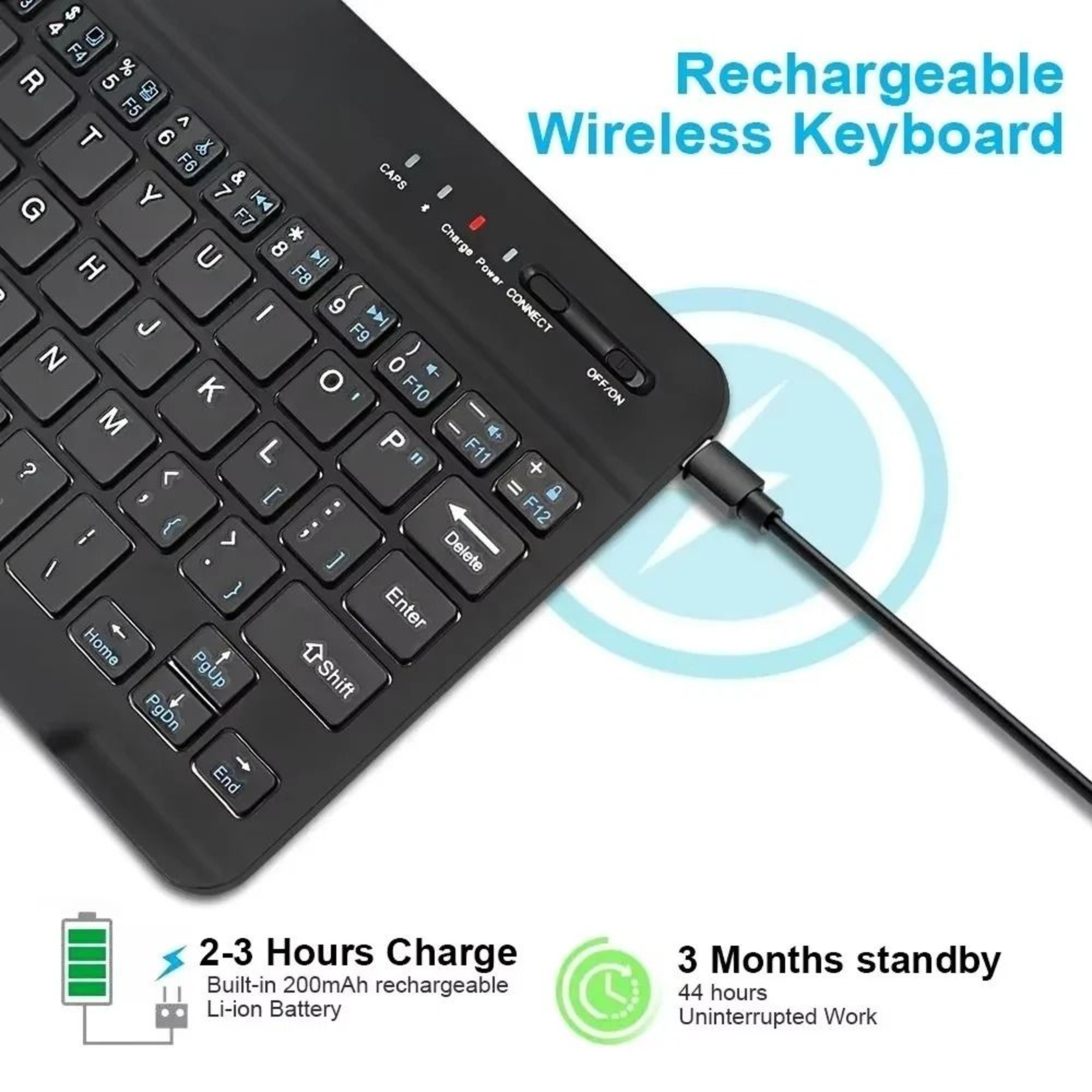 Rechargeable Mini Bluetooth 50 Wireless Keyboard For IPad Samsung And Xiaomi Tablets 3