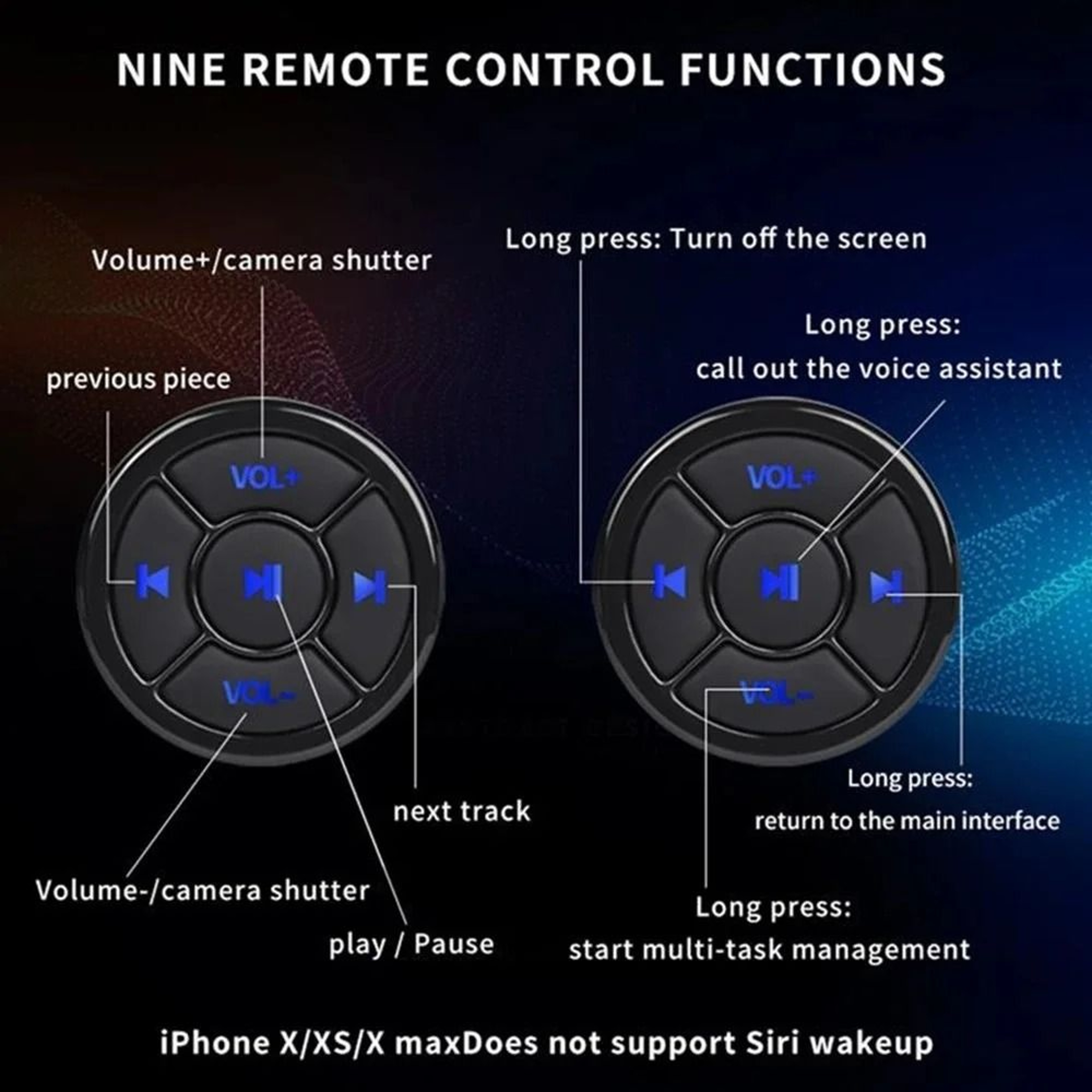 Wireless Bluetooth 50 Universal Steering Wheel Remote Control Hub 2