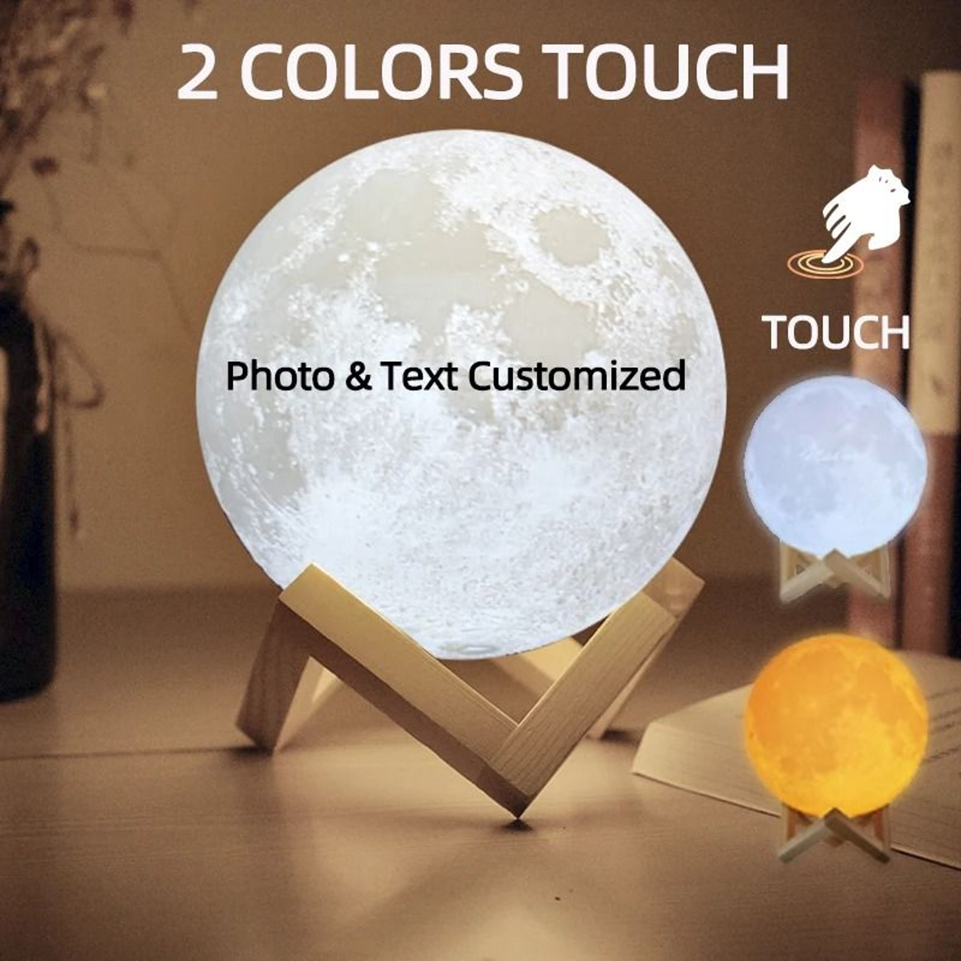 Custom 3D Printed Photo Moon Lamp 6