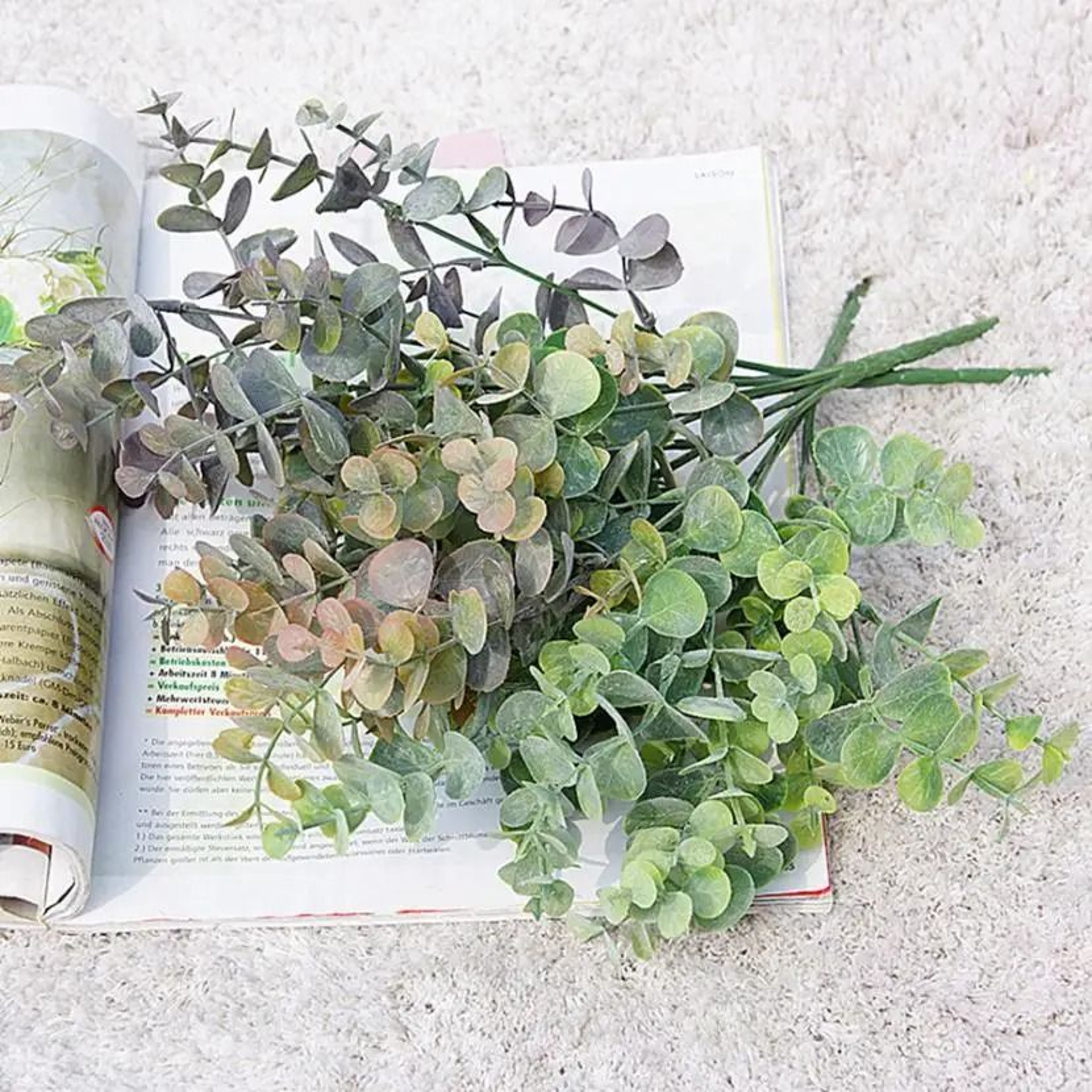 Artisan Frosted Eucalyptus Decorative Branch 0