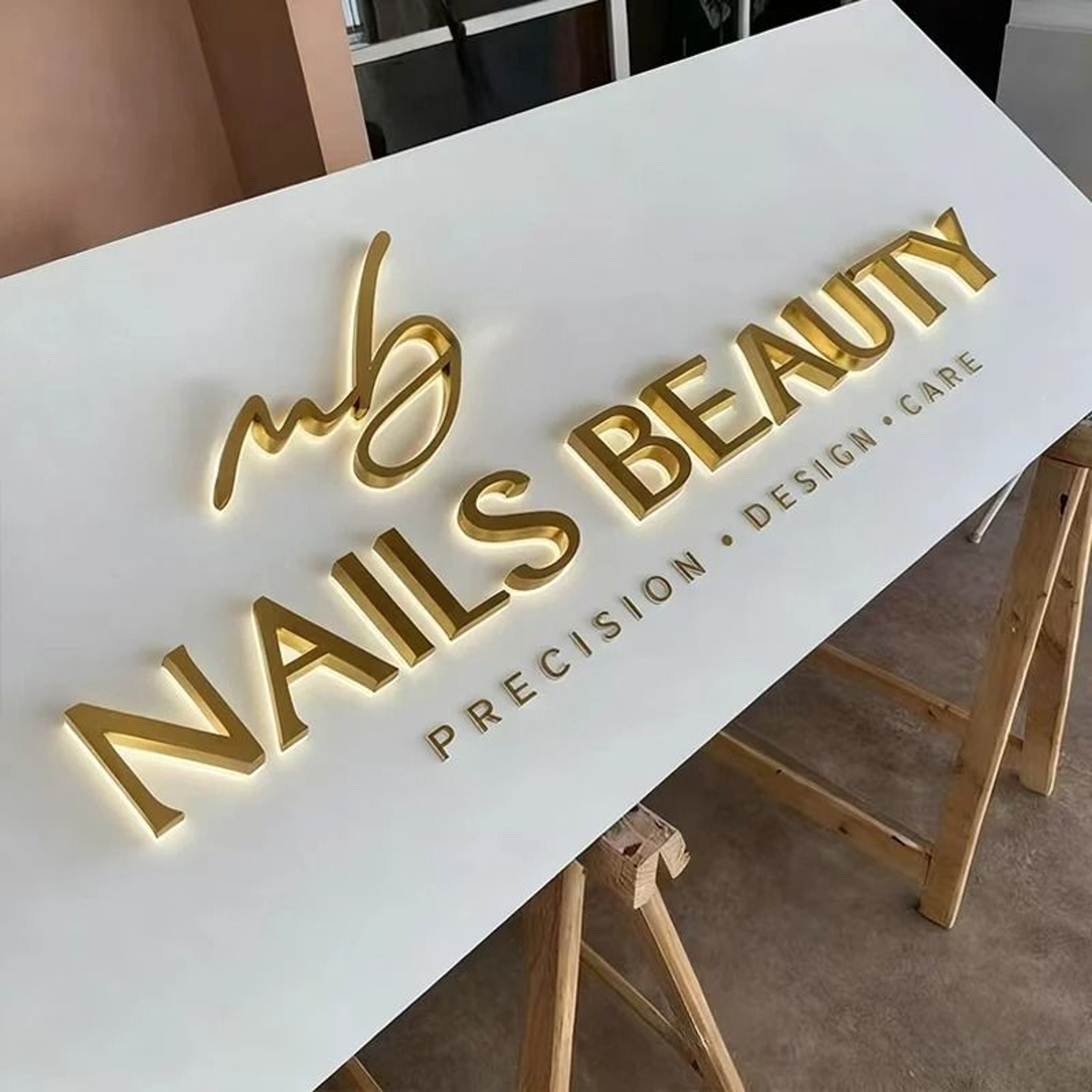 Custom 3D Backlit LED Business Sign For Beauty Nail And SPA Salons 0