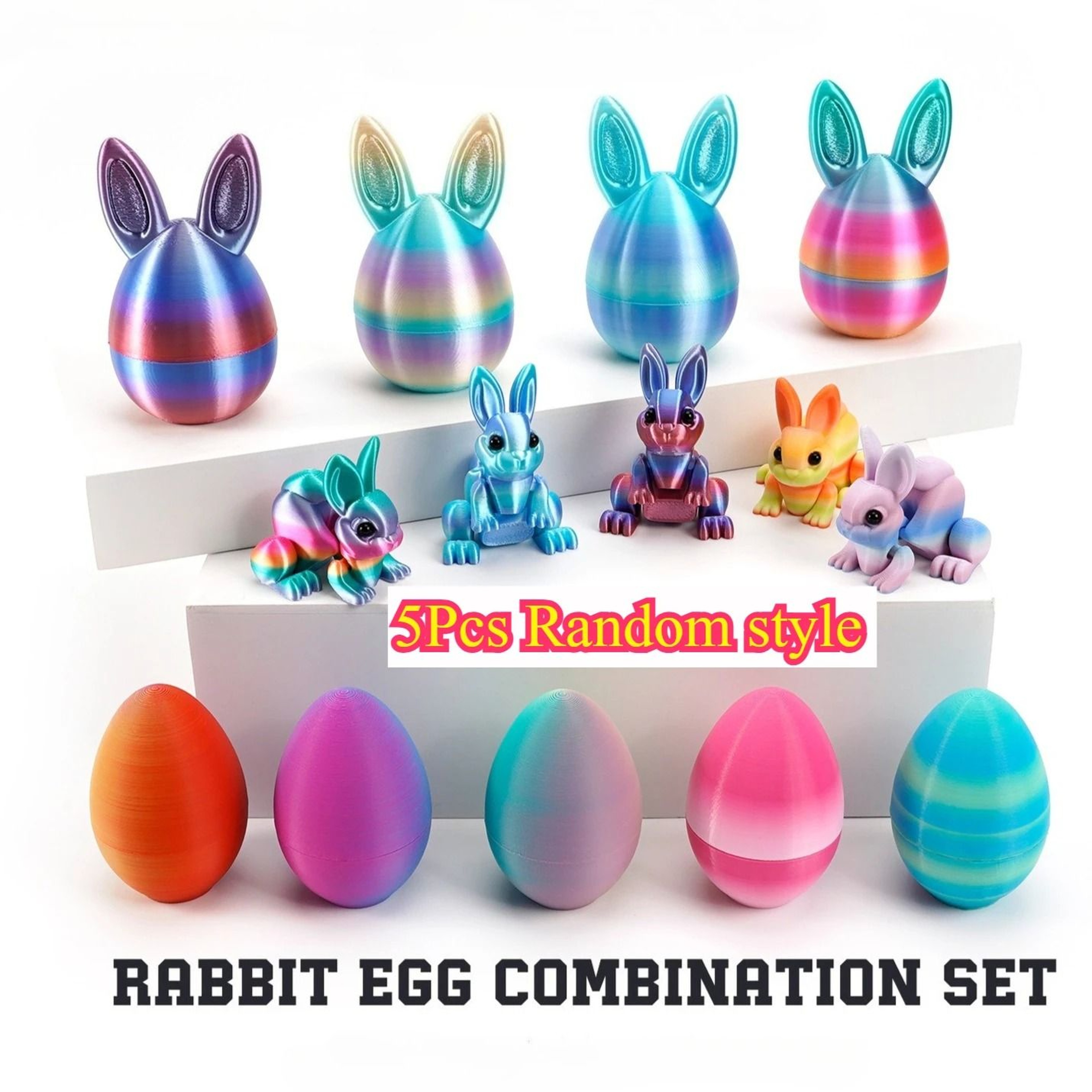 3D Printed Rabbit Eggs Ornament  Artistic Easter Animal Figurine 29