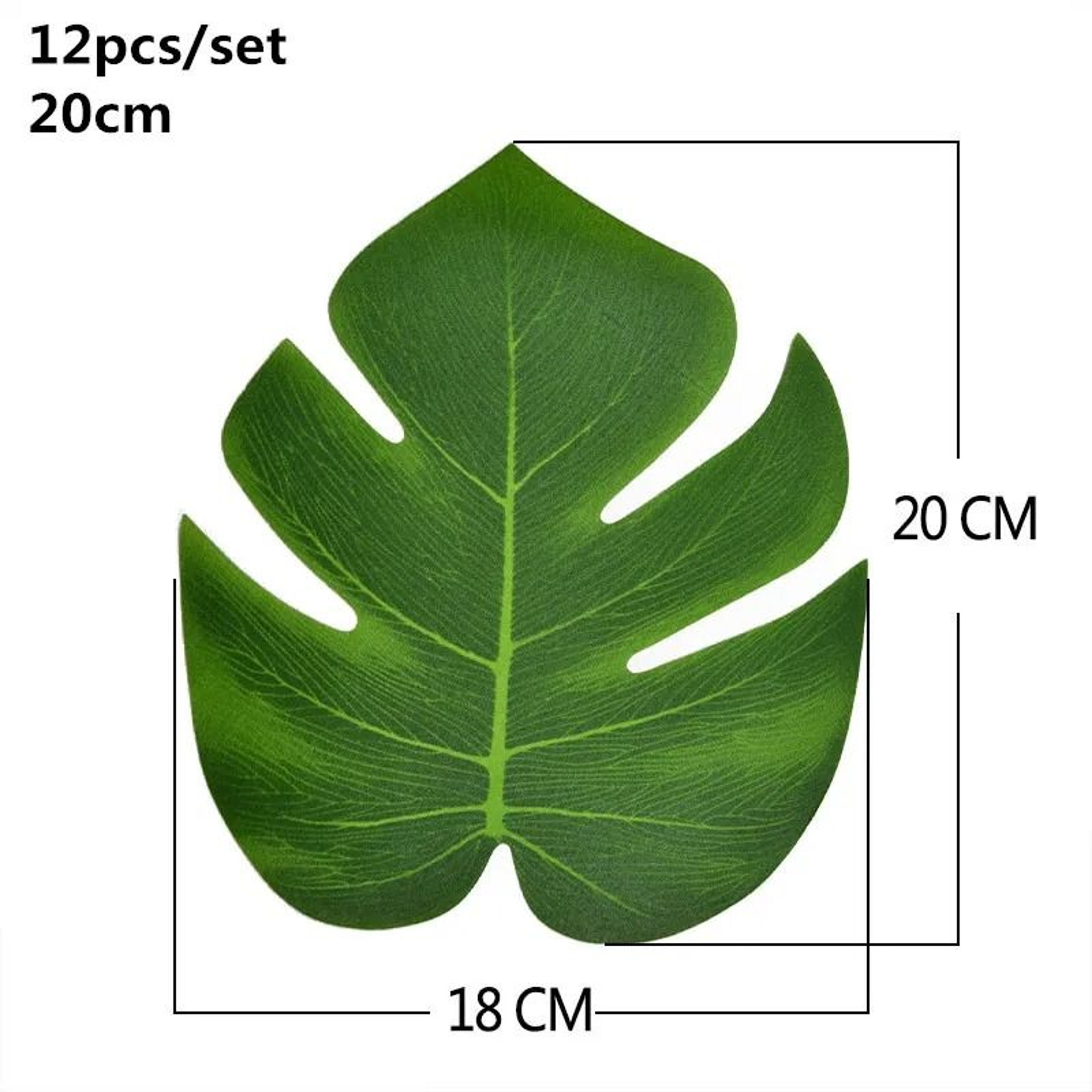 Artificial Monstera  Palm Leaves Set  Gold  Green Silk Tropical Foliage 16