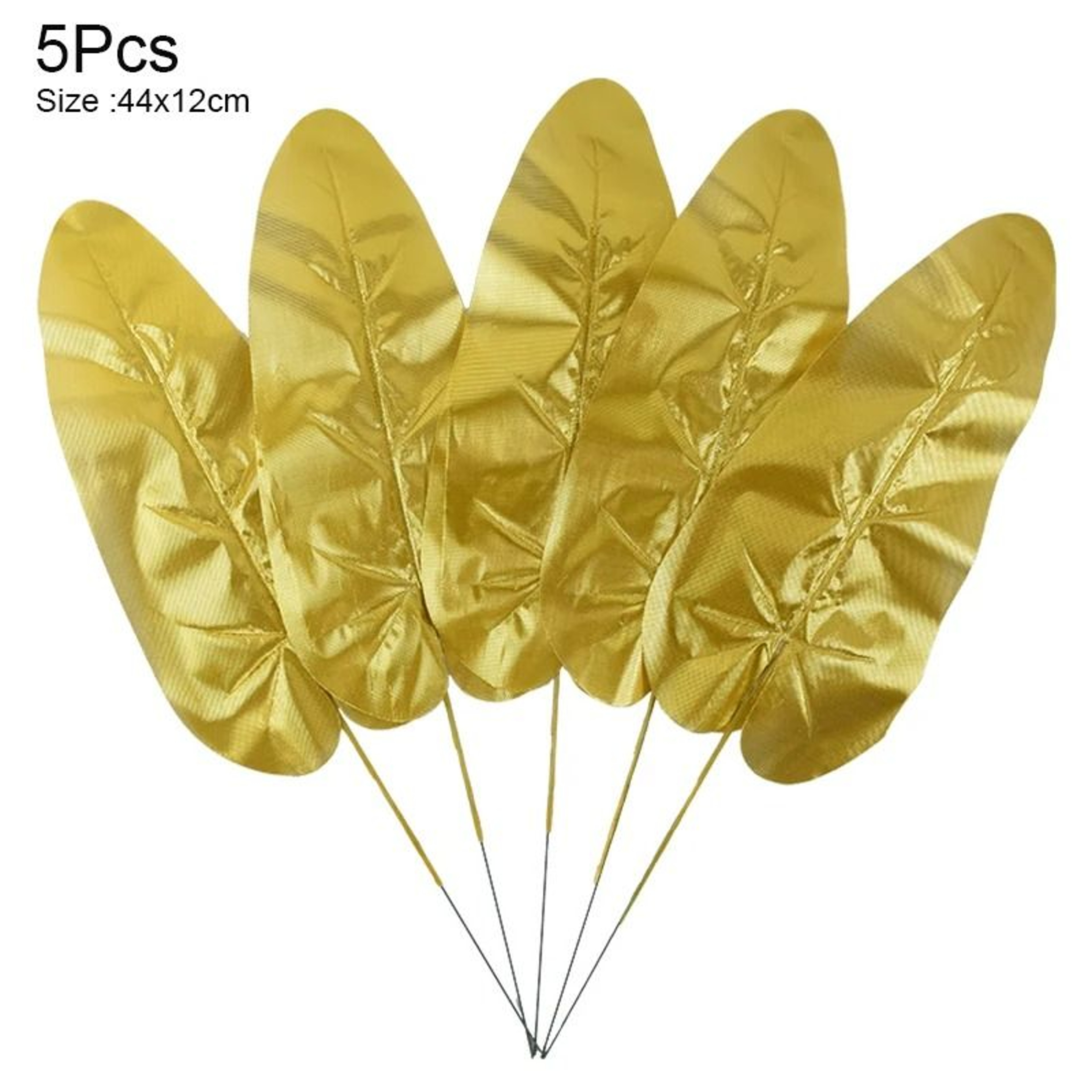 Artificial Monstera  Palm Leaves Set  Gold  Green Silk Tropical Foliage 22