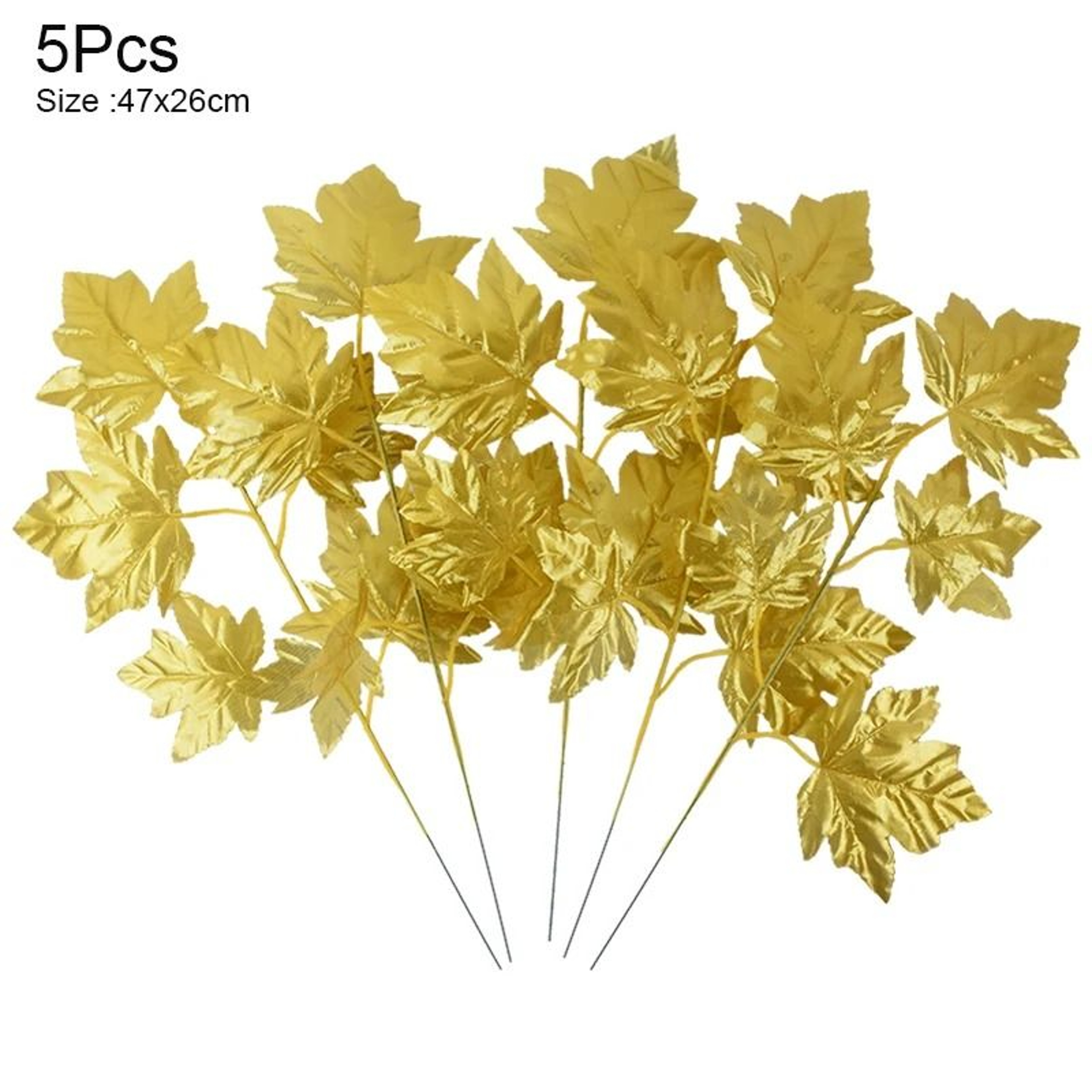 Artificial Monstera  Palm Leaves Set  Gold  Green Silk Tropical Foliage 24