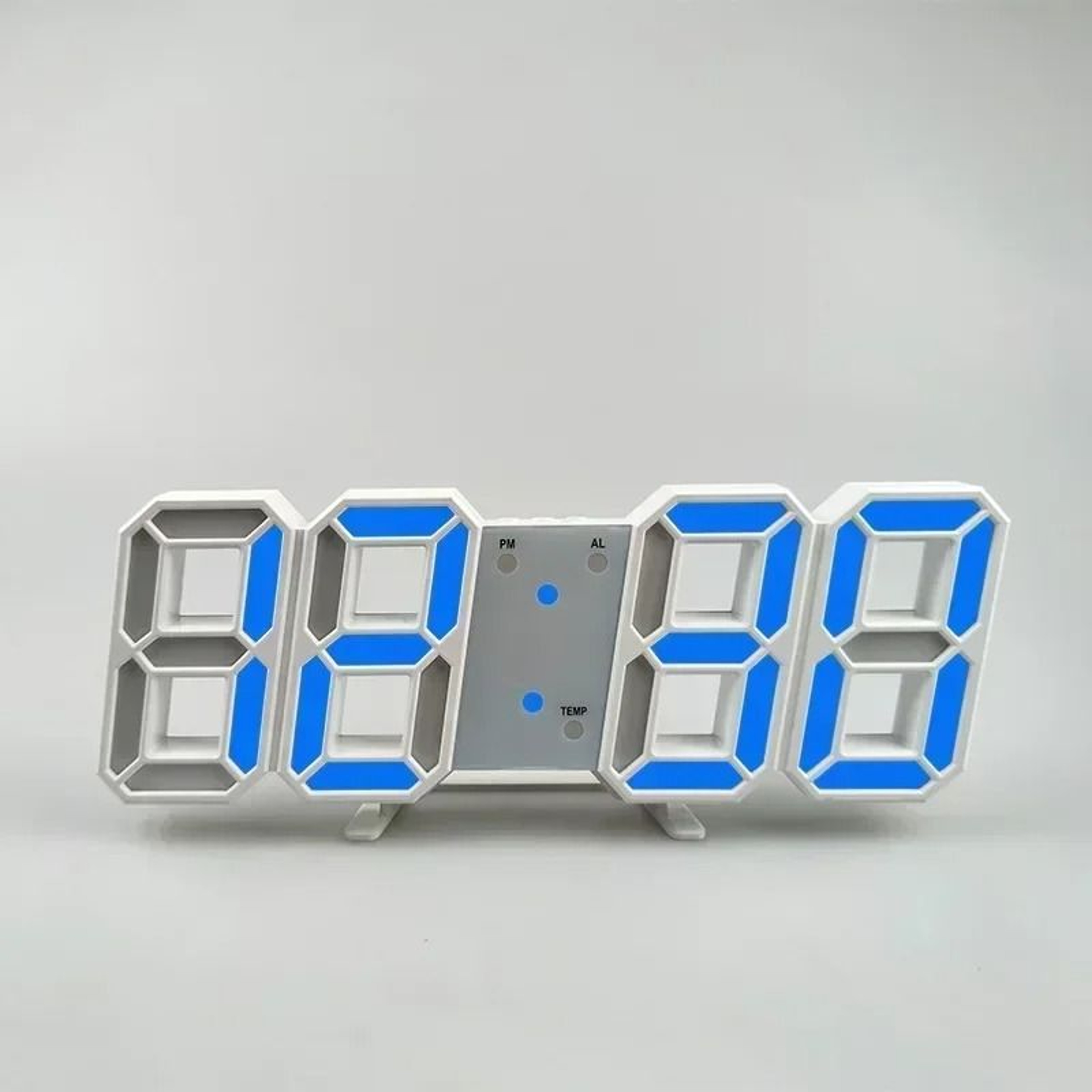 Modern 3D LED Digital Alarm Clock  Smart Wall  Desktop TimeDateTemp Display 10
