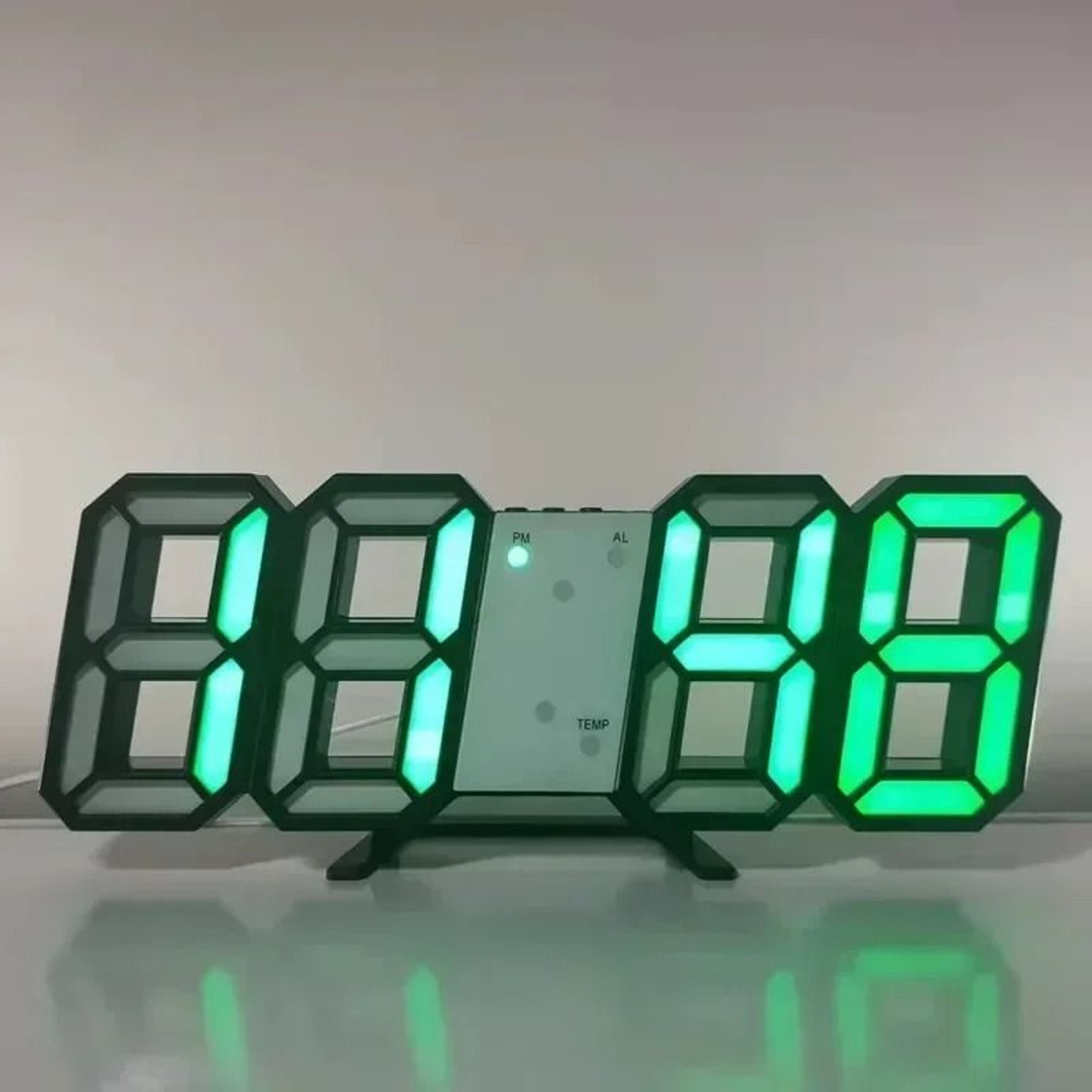 Modern 3D LED Digital Alarm Clock  Smart Wall  Desktop TimeDateTemp Display 11