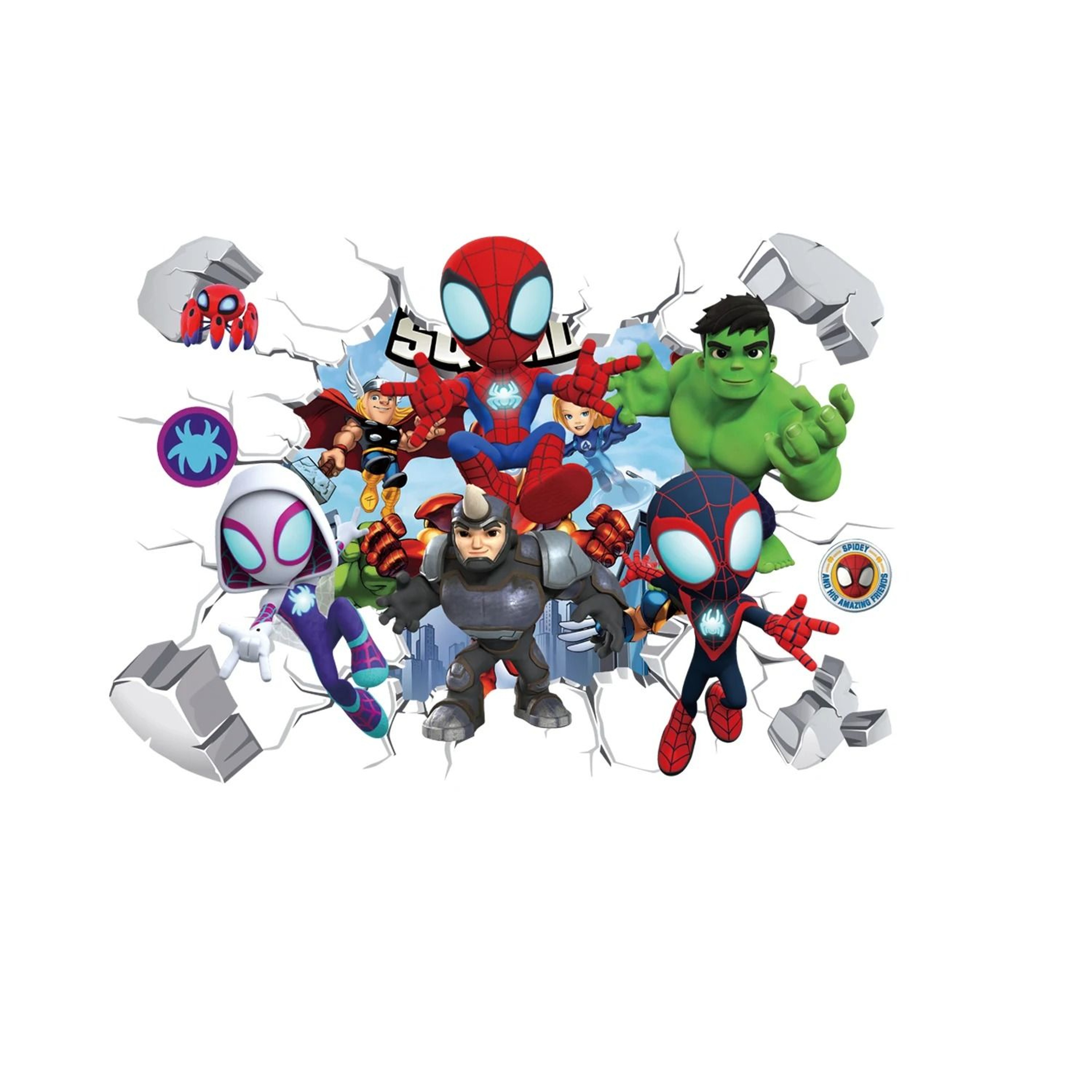 Spiderman Mini Superhero Wall Decal  MarvelInspired Kids Room Mural 8