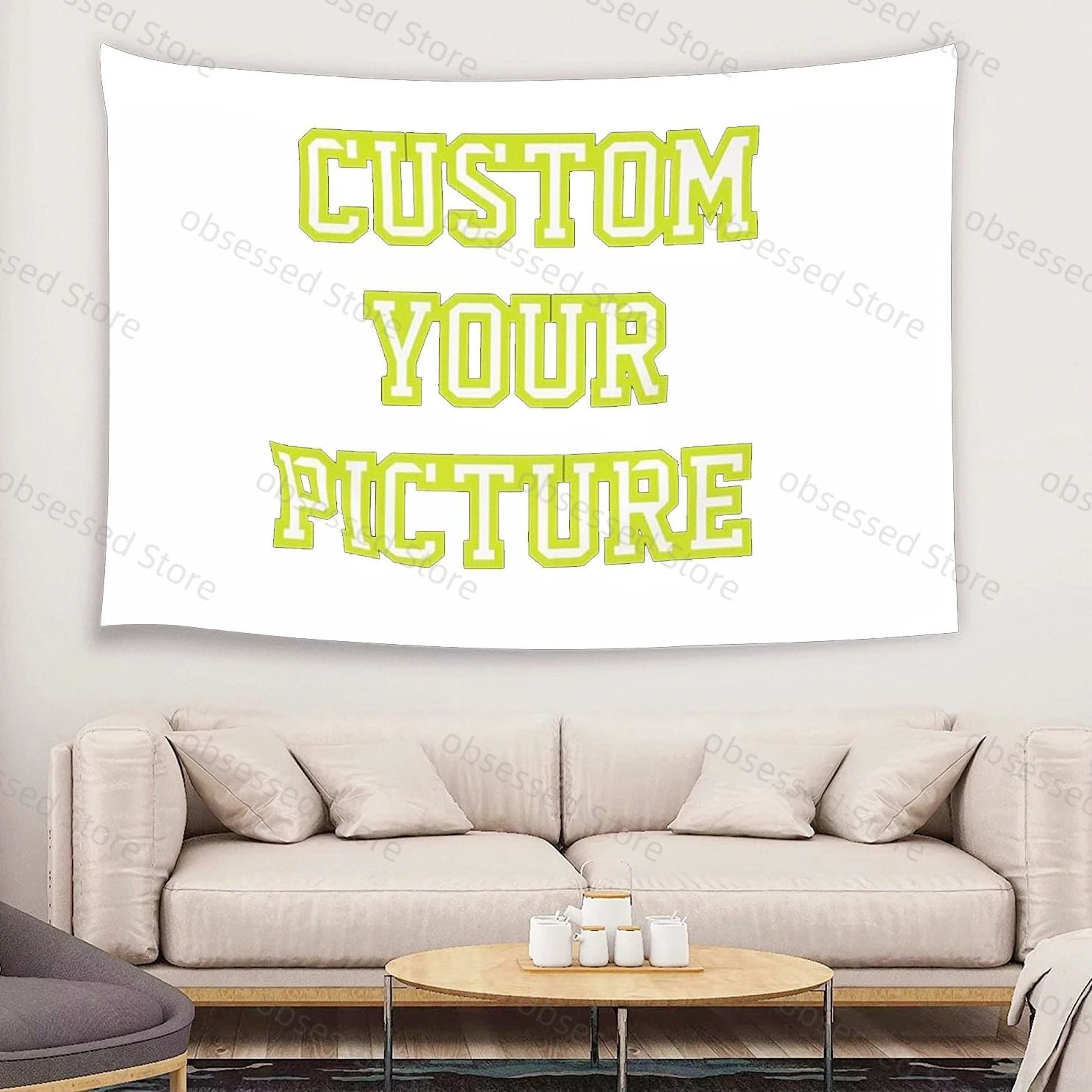 Custom Personalized Tapestry  Bespoke Boho Wall Hanging  Photo Blanket 1