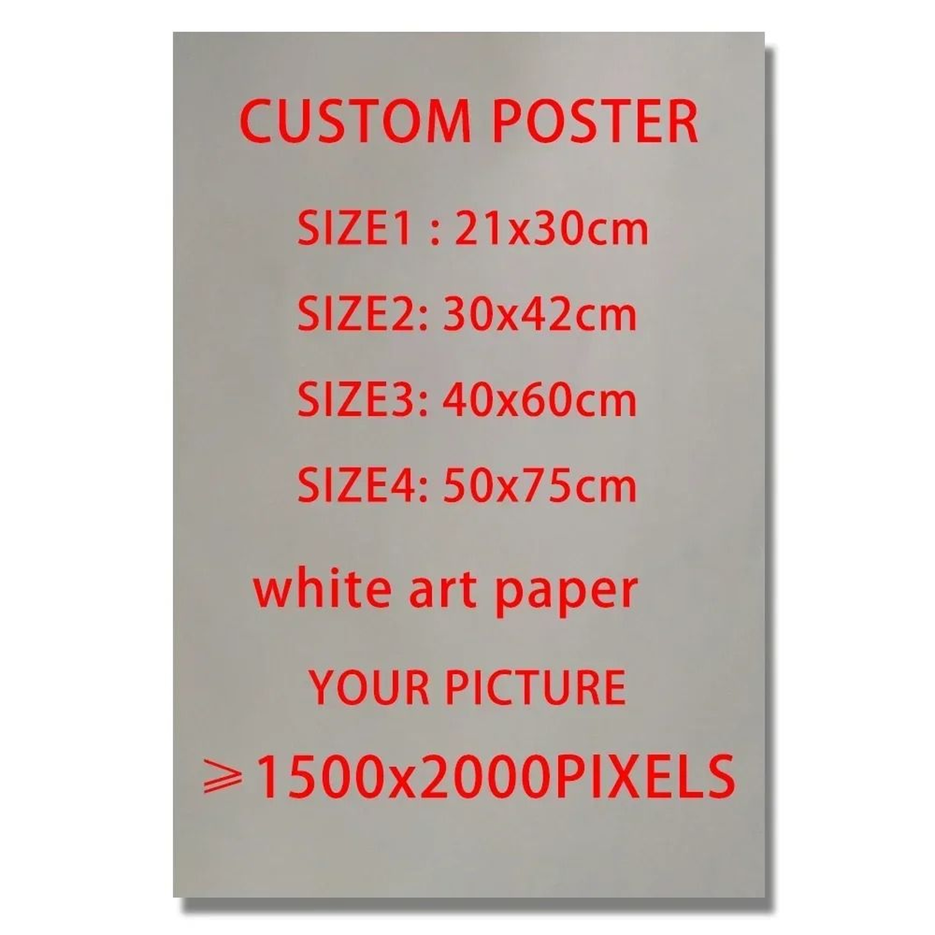 Custom Matte White Art Paper Poster  Personalized Anime Game  Pet Portraits 0