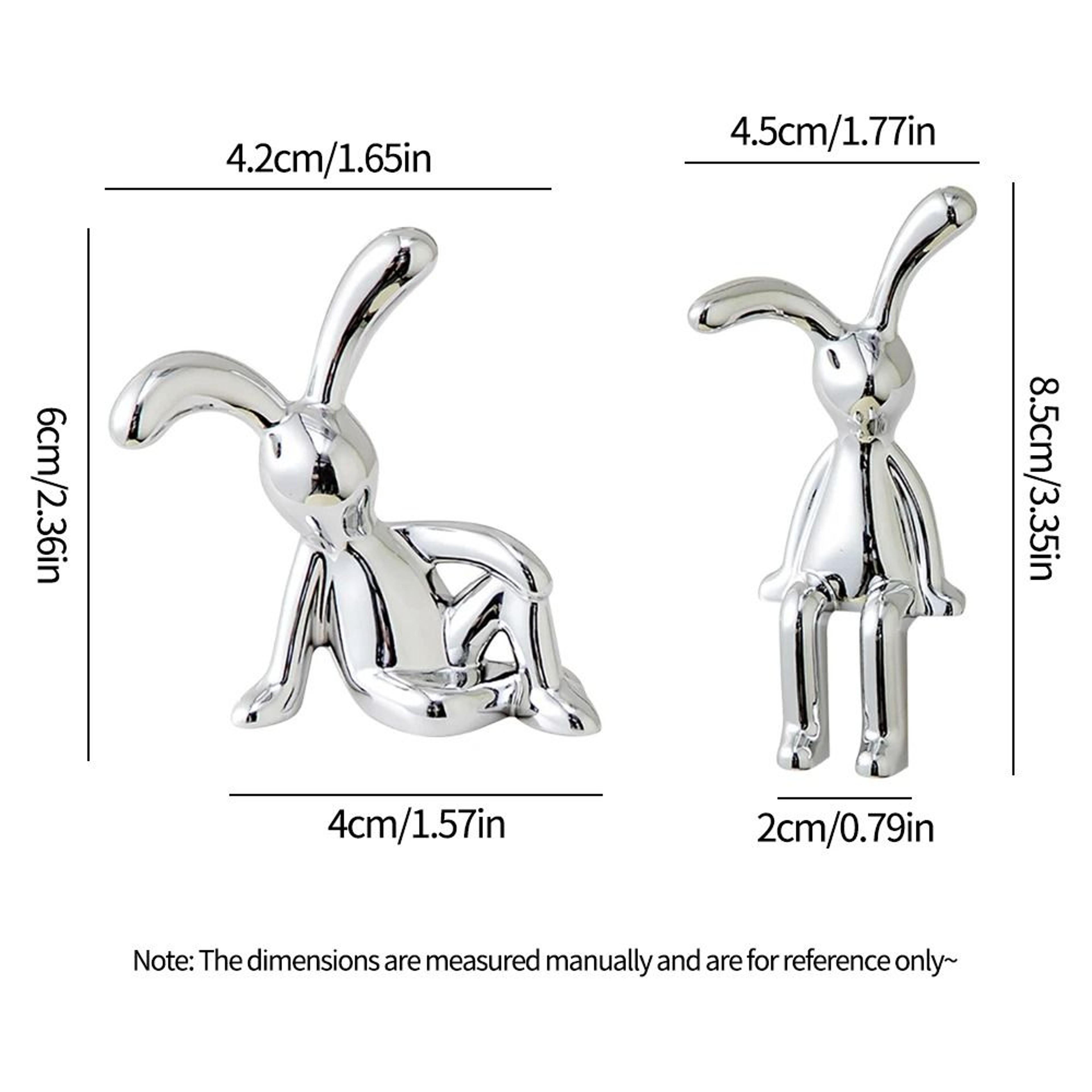 LongEared Rabbit Double Statue  2PC Cartoon Decoration Accessories 4