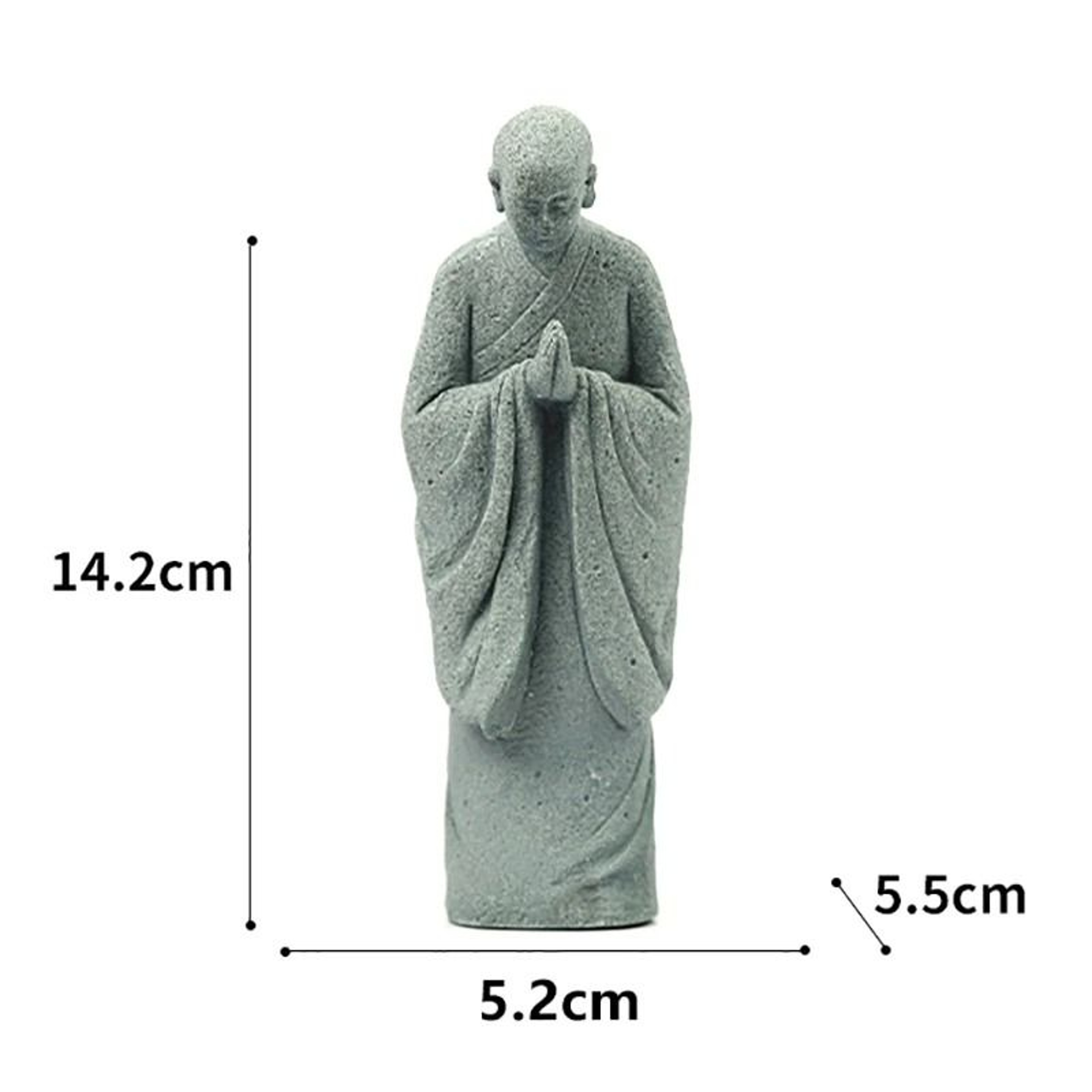 White Wishing Monk Statue  Zen Oriental Buddhist Micro Landscape Ornament 6
