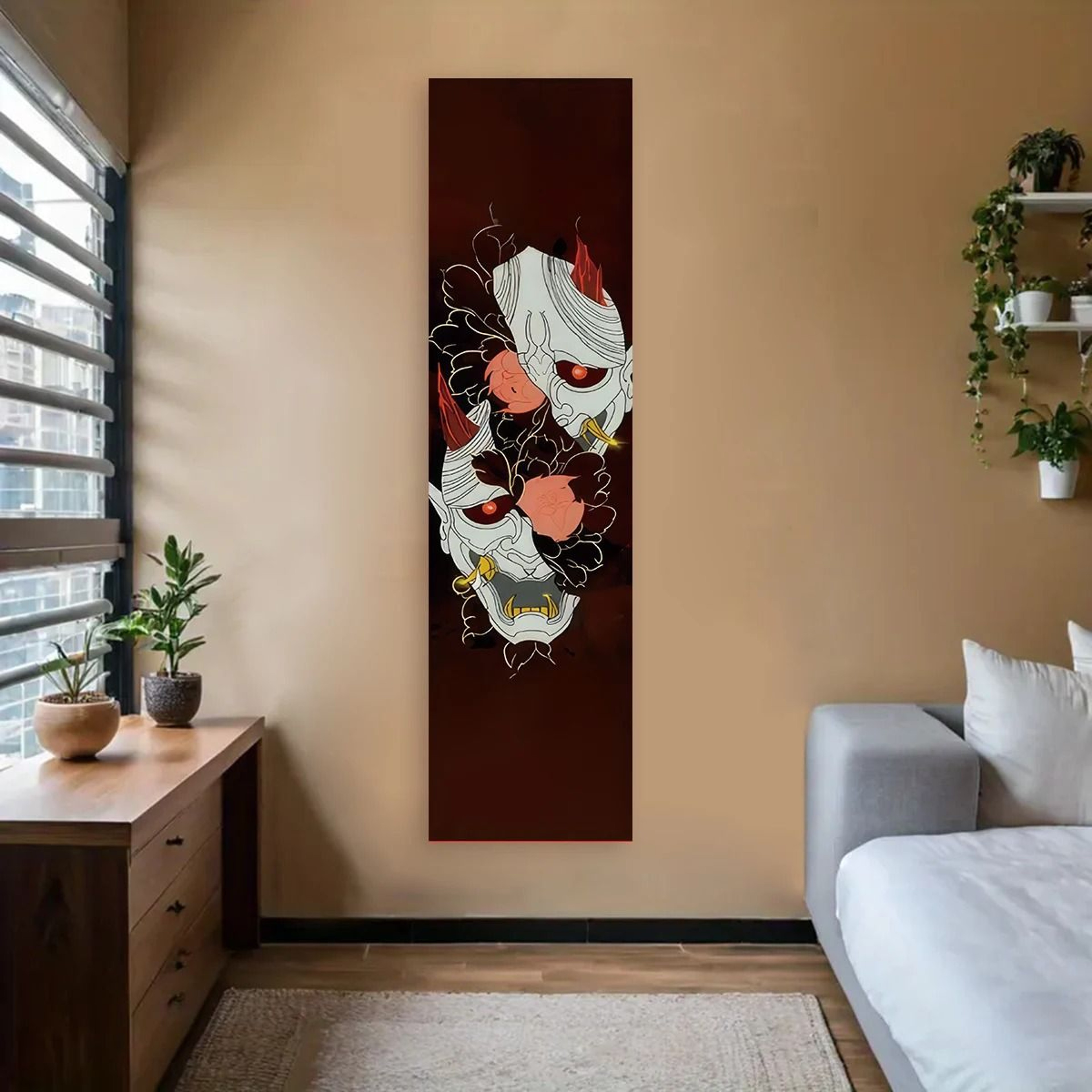 VIKAMA Japanese Wave Wall Tapestry  Red Sun Landscape Aesthetic Wall Hanging 10