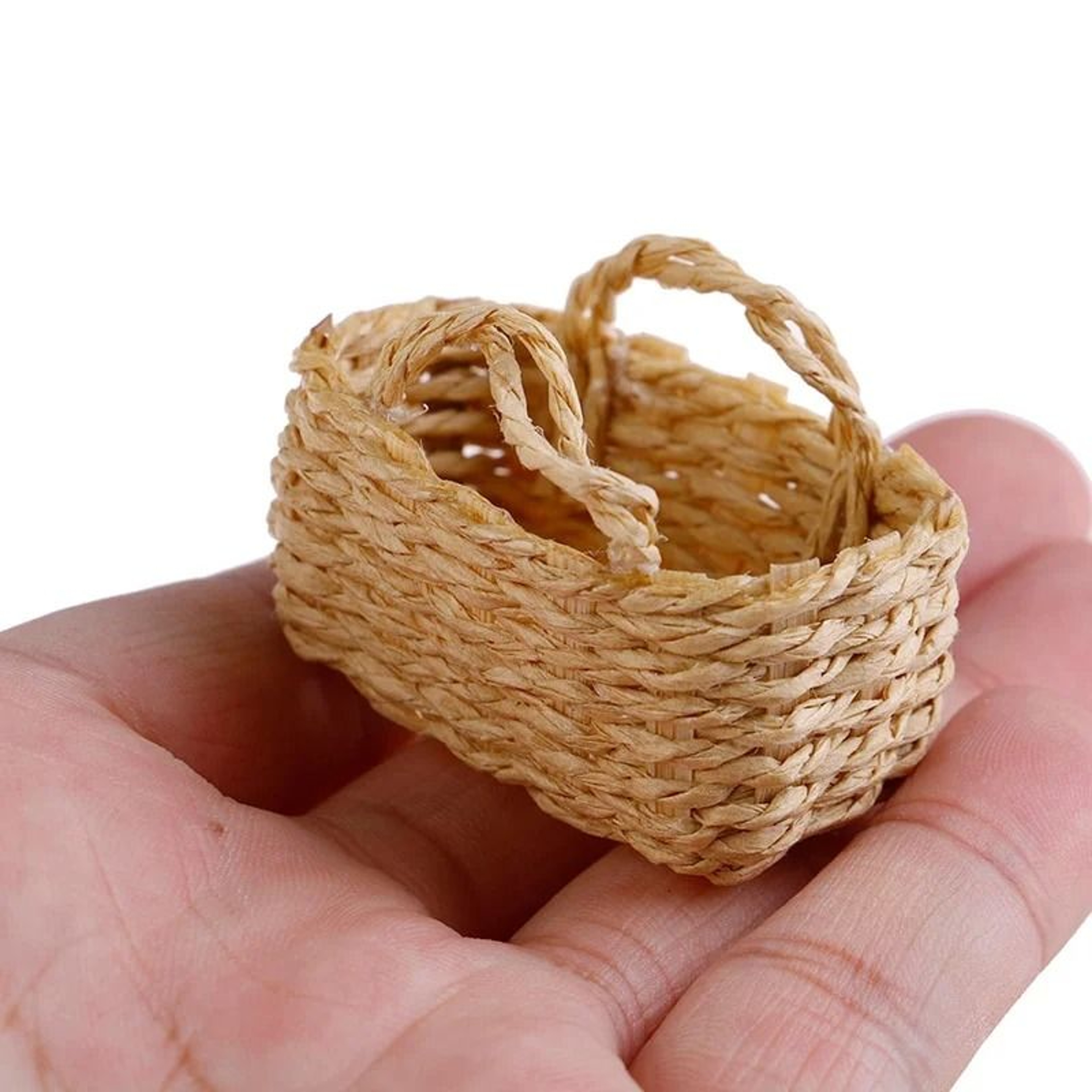 Mini 112 Cute Dollhouse Rattan Basket  Handwoven Miniature Vegetable  Food Frame 0