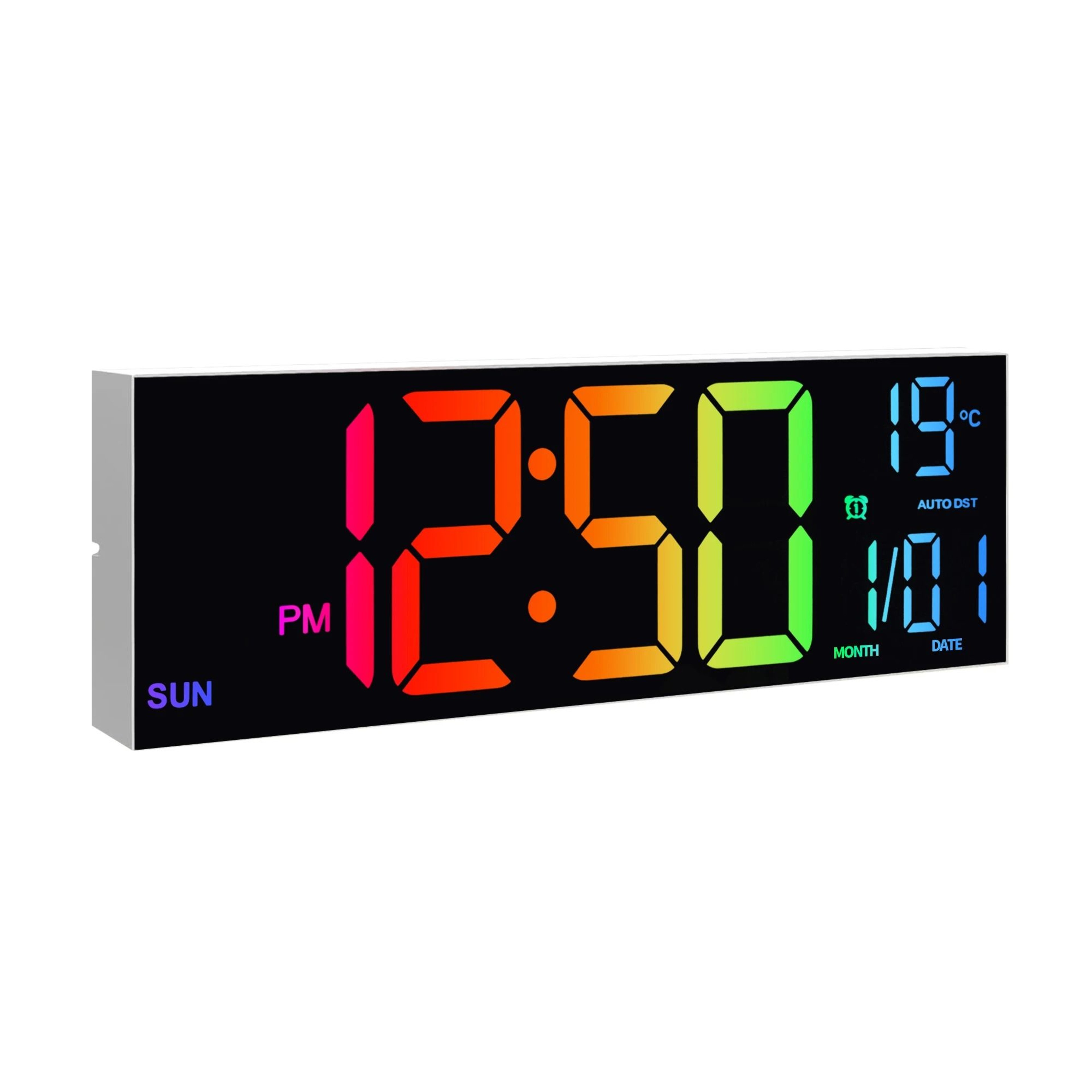 16 Large Digital Wall Clock  RGB LED Display With Remote  Automatic Dimmer 6