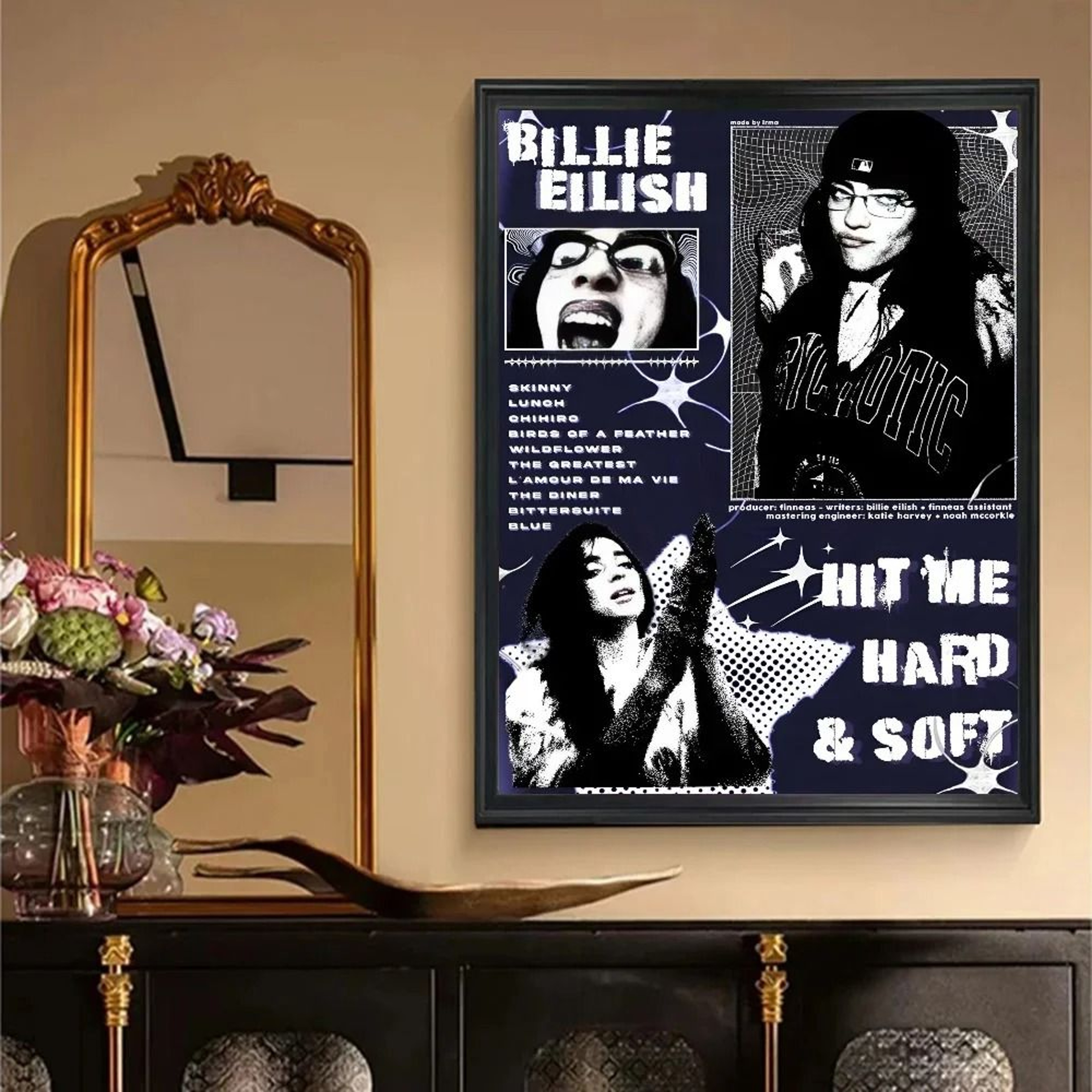 Billie Hit Me Hard And Soft Vintage Poster  Retro Kraft Paper Wall Art For Room Decor 13