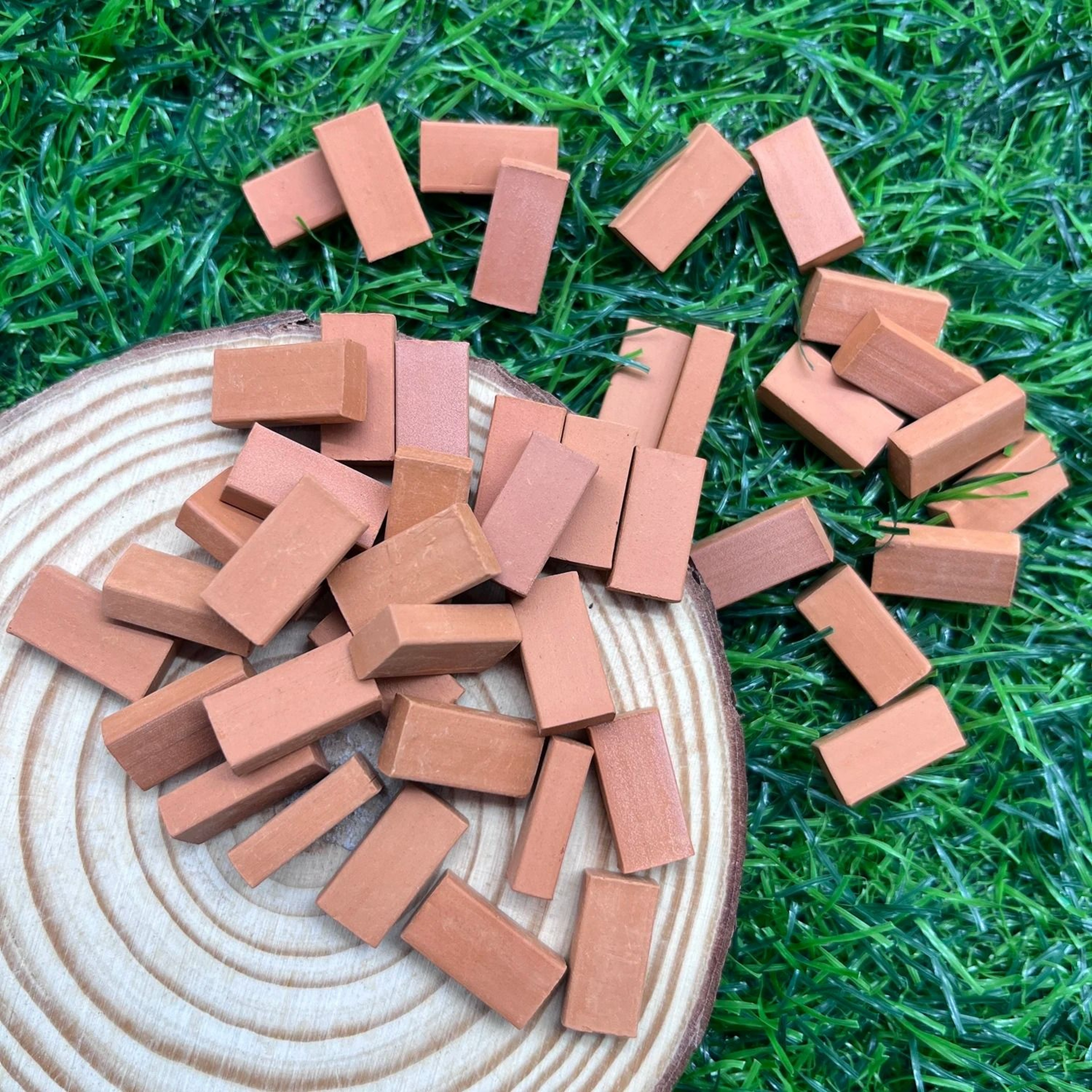 100 PCS Miniature Red Clay Bricks  1 12 Scale Architectural Building Blocks For Dioramas 7