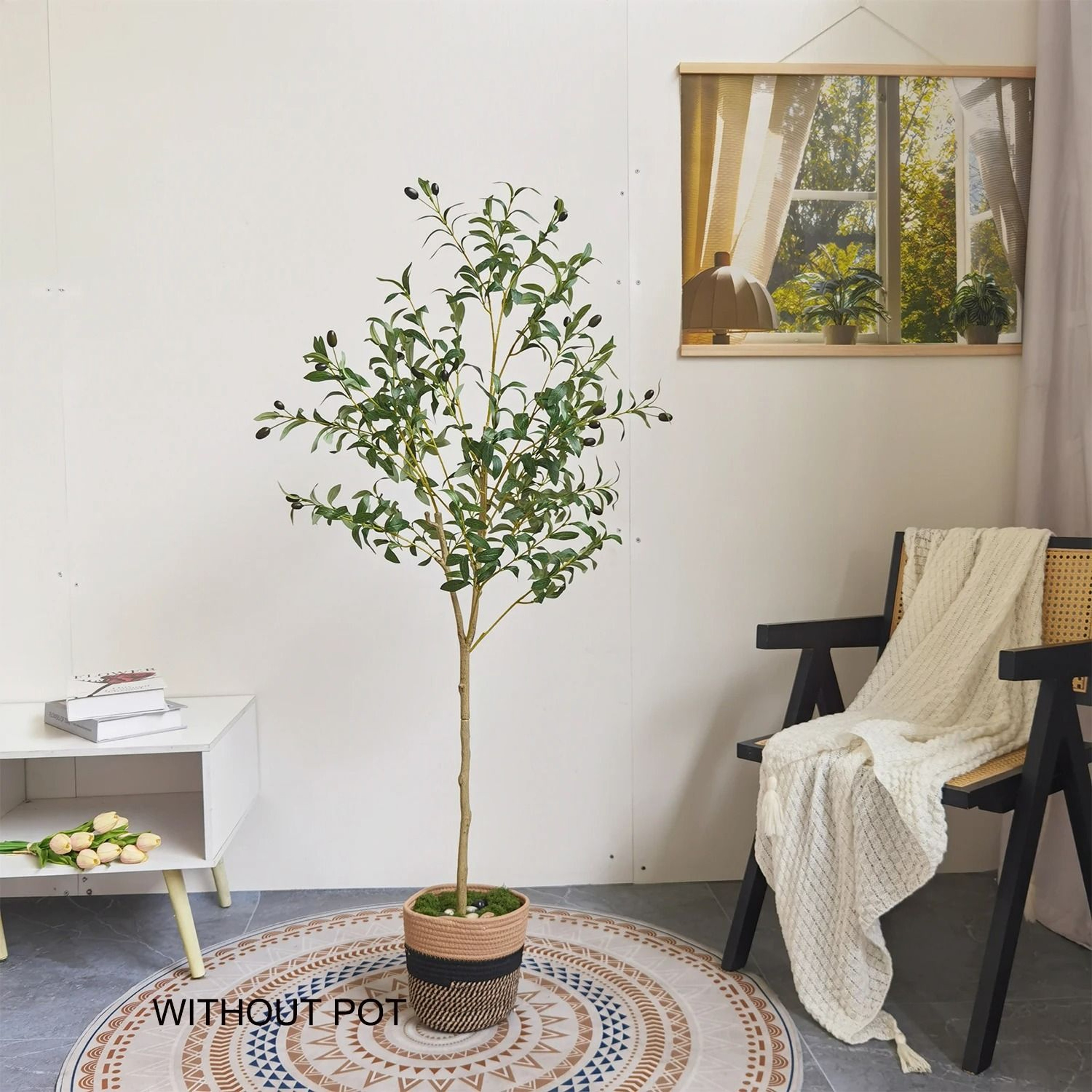 Premium Artificial Olive Tree Branch  Modern Minimalist Mediterranean Fake Plant 4