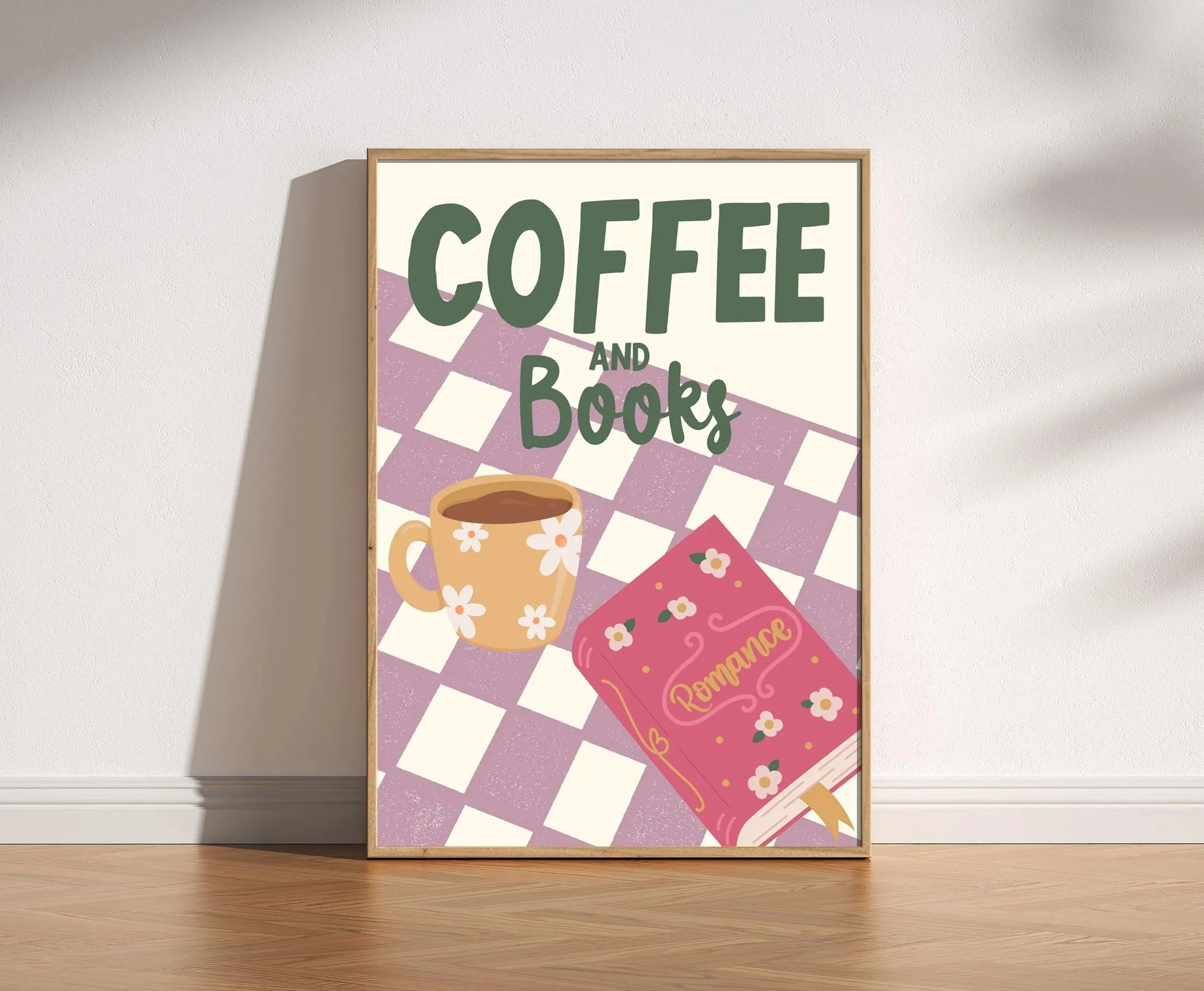 Retro Coffee Stripes Canvas Print  Minimalist Kitchen  Restaurant Wall Art 13