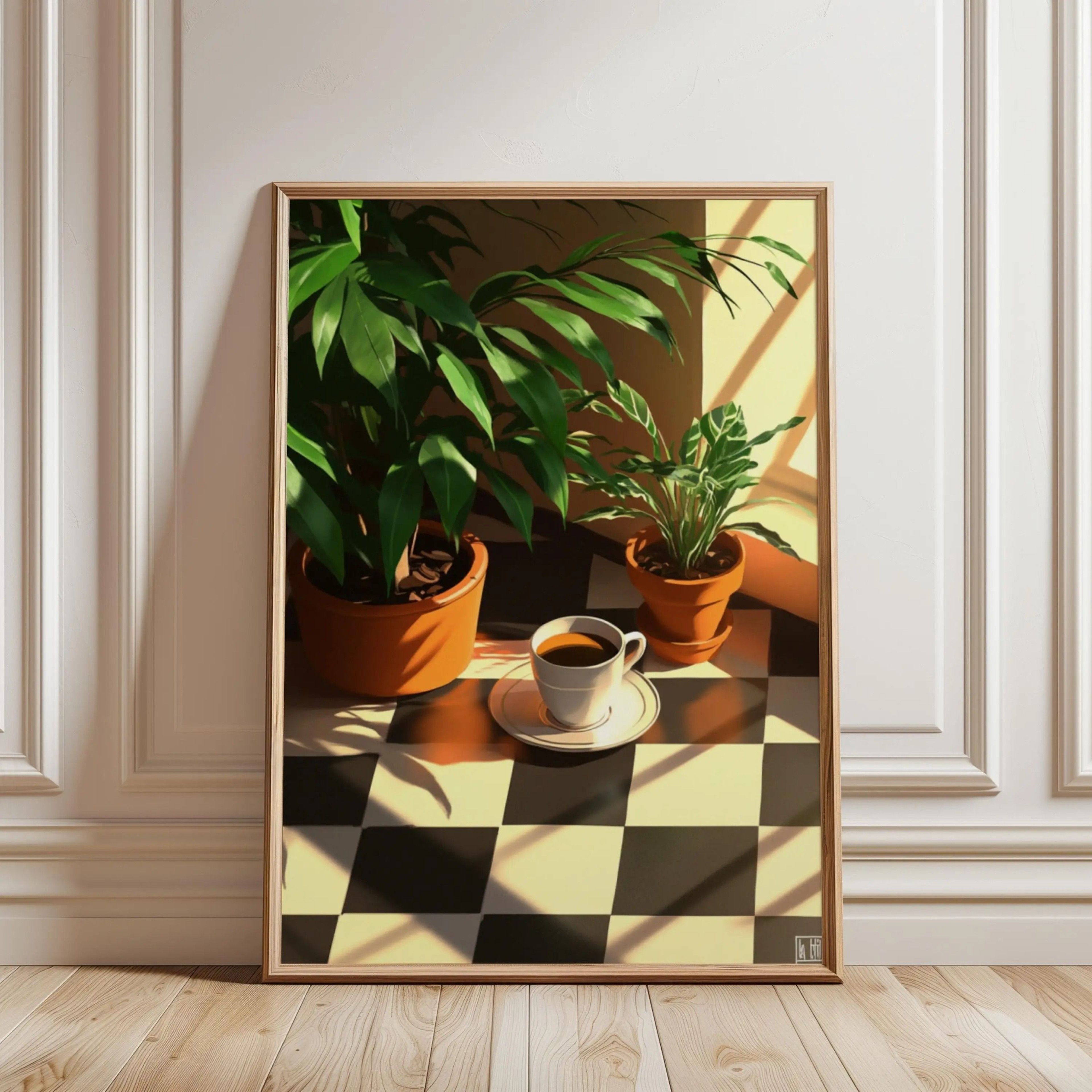Retro Coffee Stripes Canvas Print  Minimalist Kitchen  Restaurant Wall Art 19