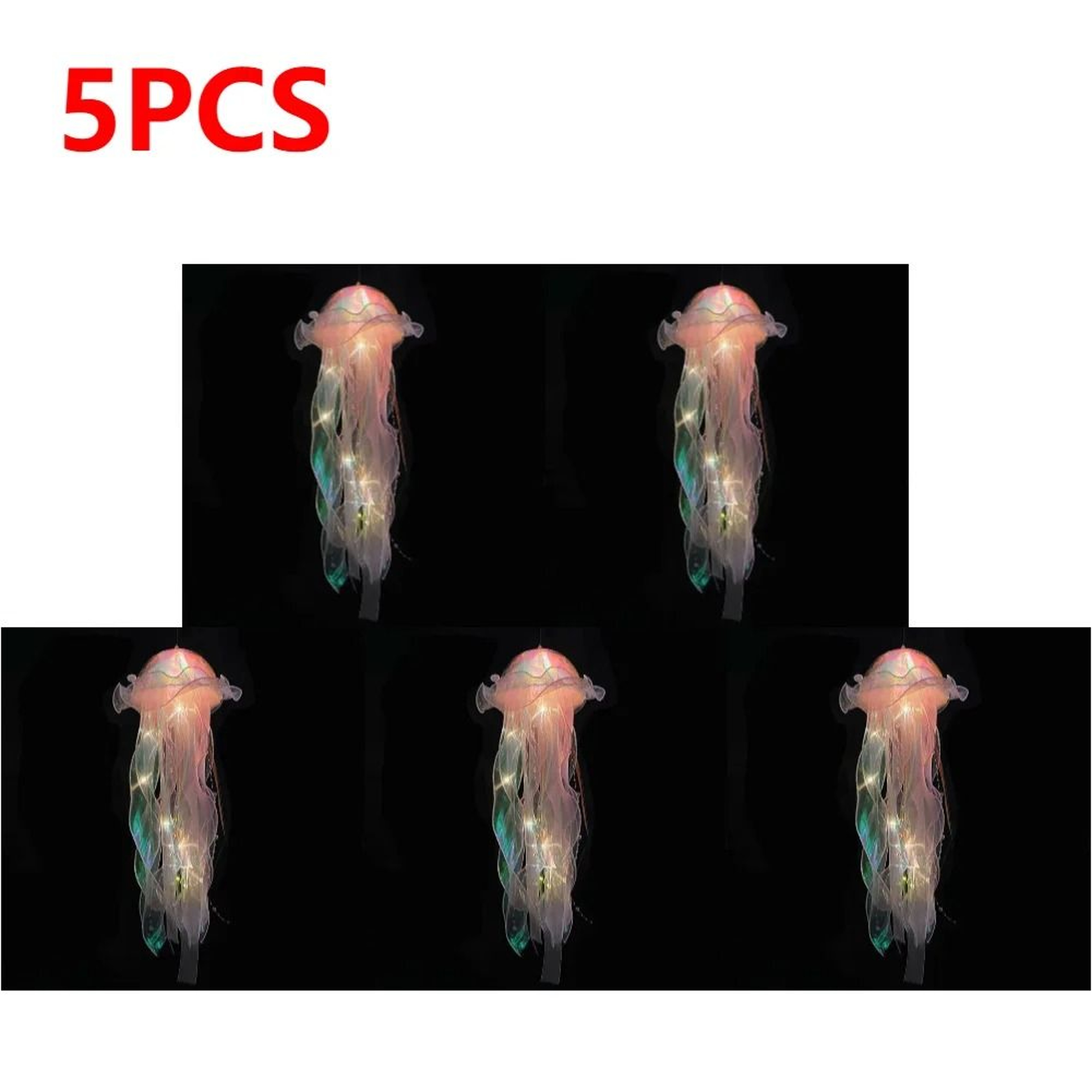 Gradient Jellyfish LED Night Light  Iridescent Hanging Pendant Lamp 25