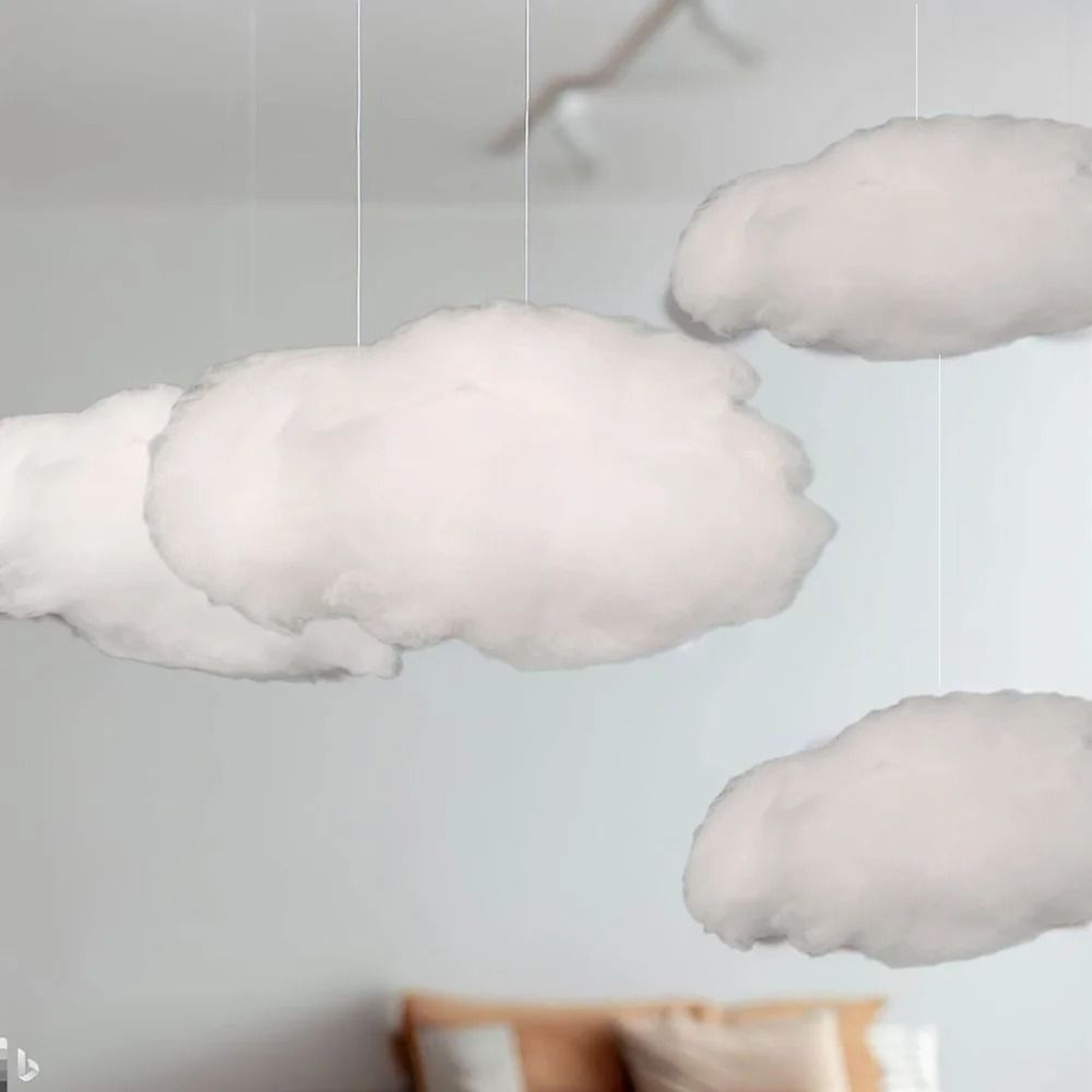 9Piece 3D Floating Cloud Decor Set  Artificial Ceiling Clouds For Weddings  Bedrooms 2