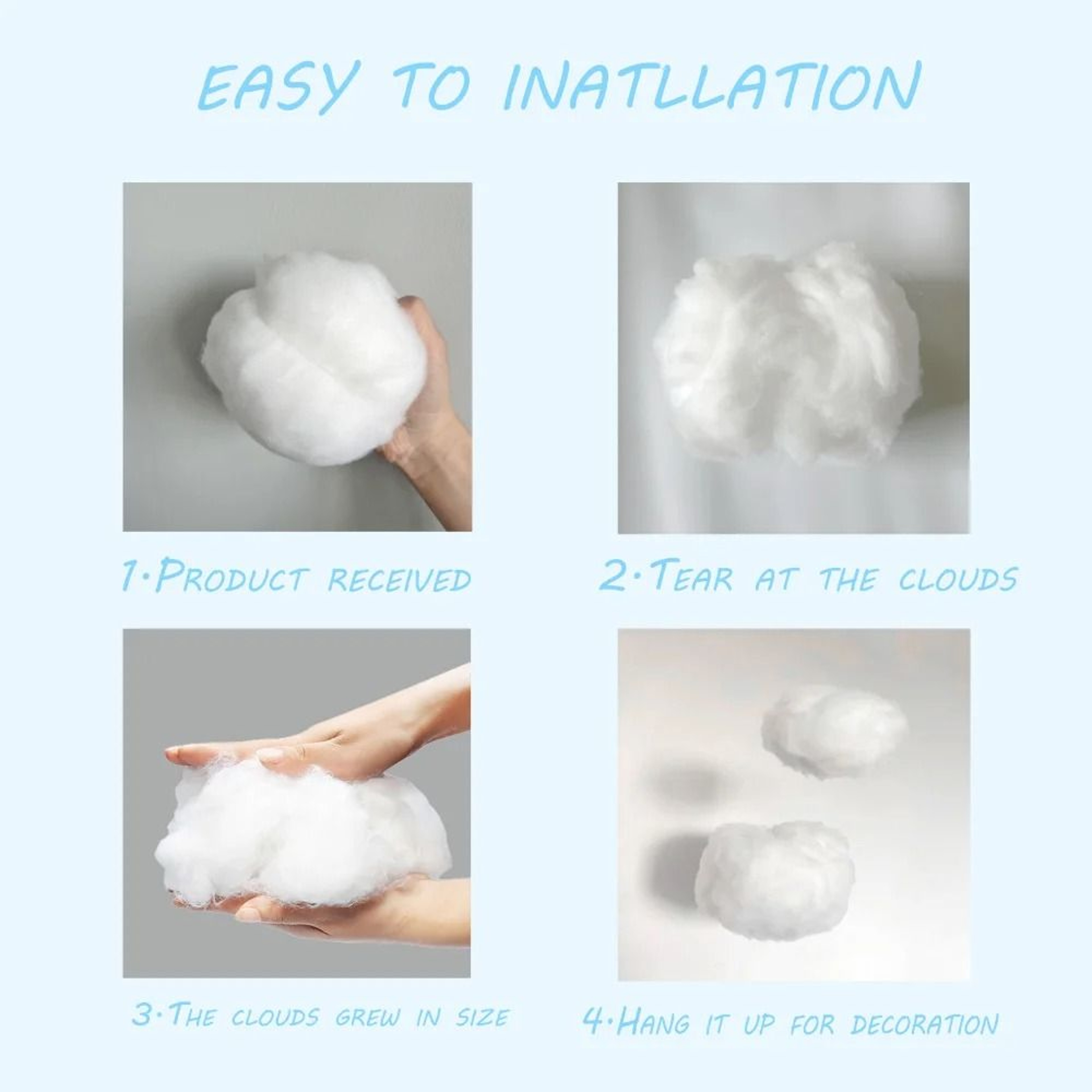 9Piece 3D Floating Cloud Decor Set  Artificial Ceiling Clouds For Weddings  Bedrooms 5