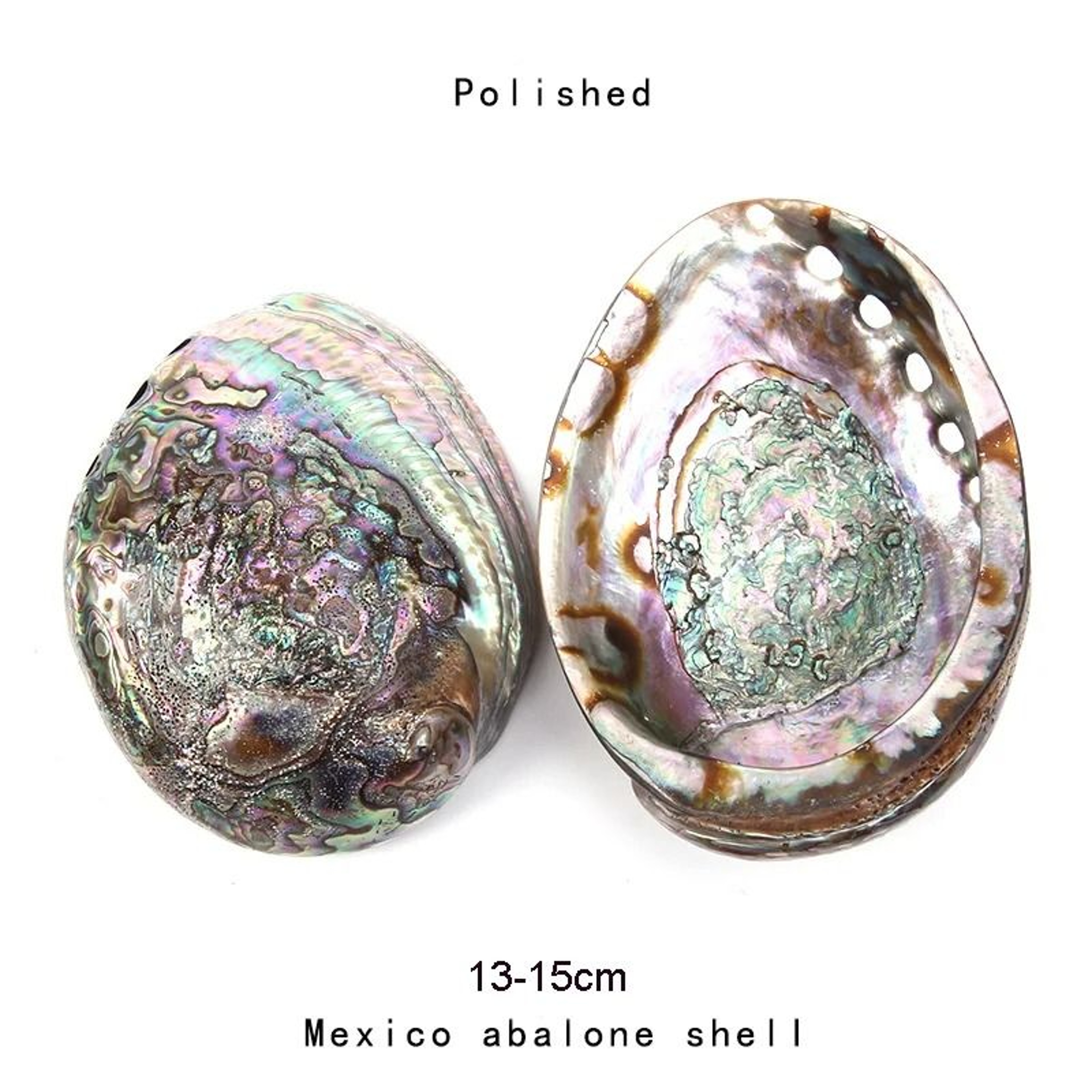 Natural Paua Abalone Shell Smudge Kit  Polished Shell With Wooden Tripod Stand 10