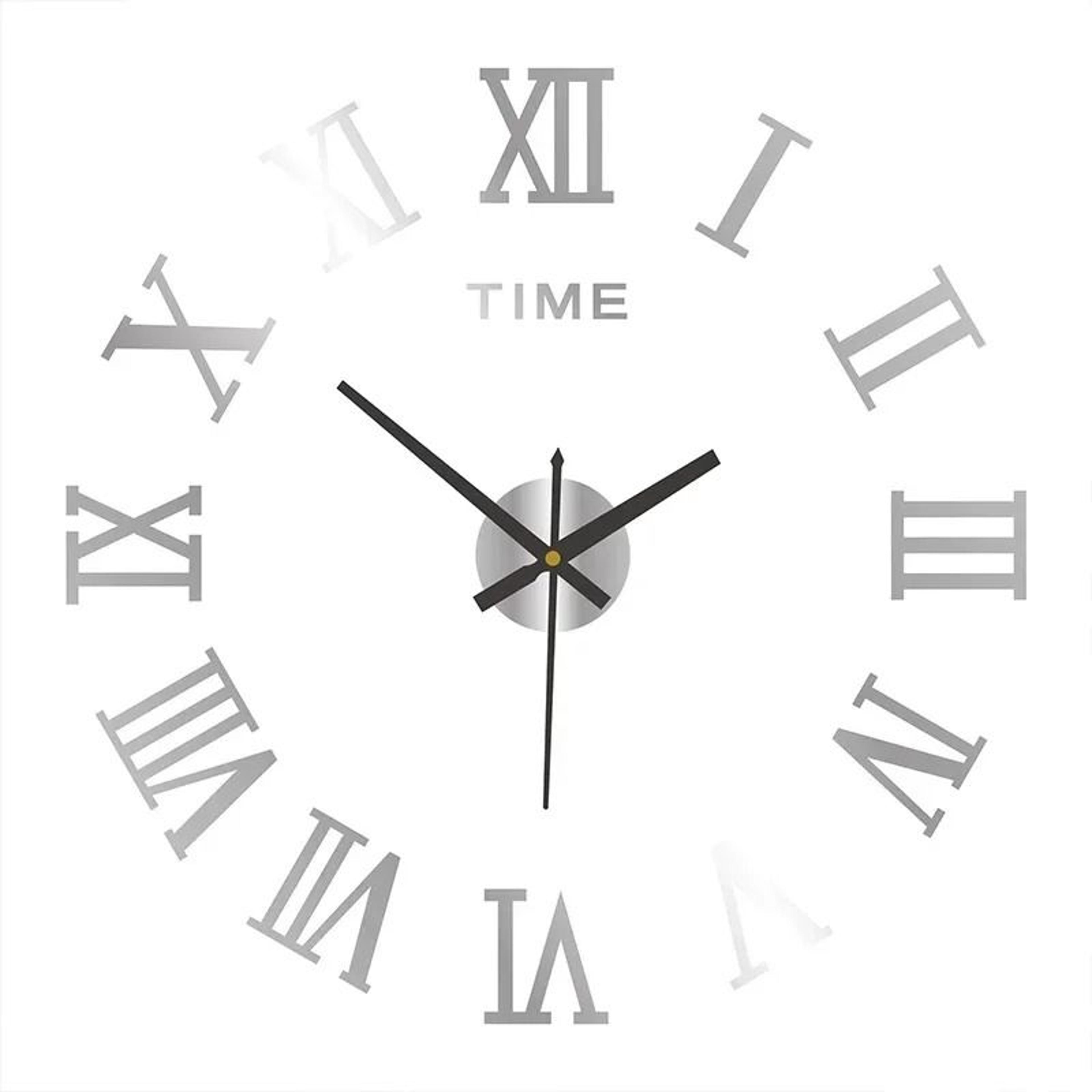 Large 3D DIY Silent Wall Clock  Modern PunchFree Wall Sticker Clock 9